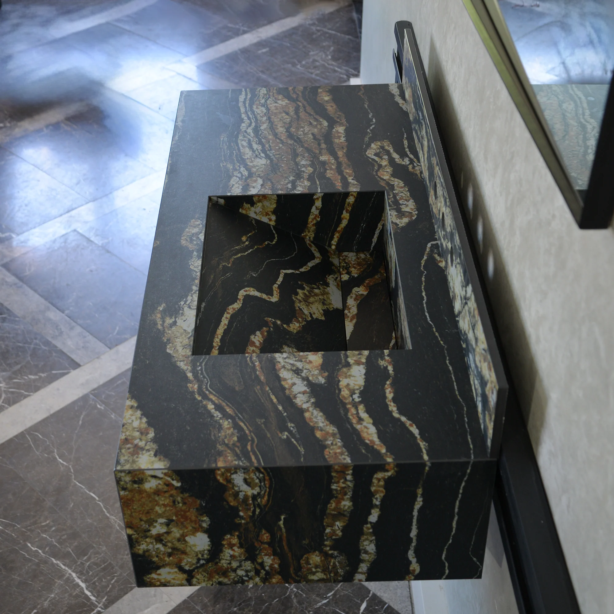 HANDCRAFTED MATERIA BLACK TAURUS SOFT SINK ENGINEERED PORCELAIN SINK (ES-068) - Image 2