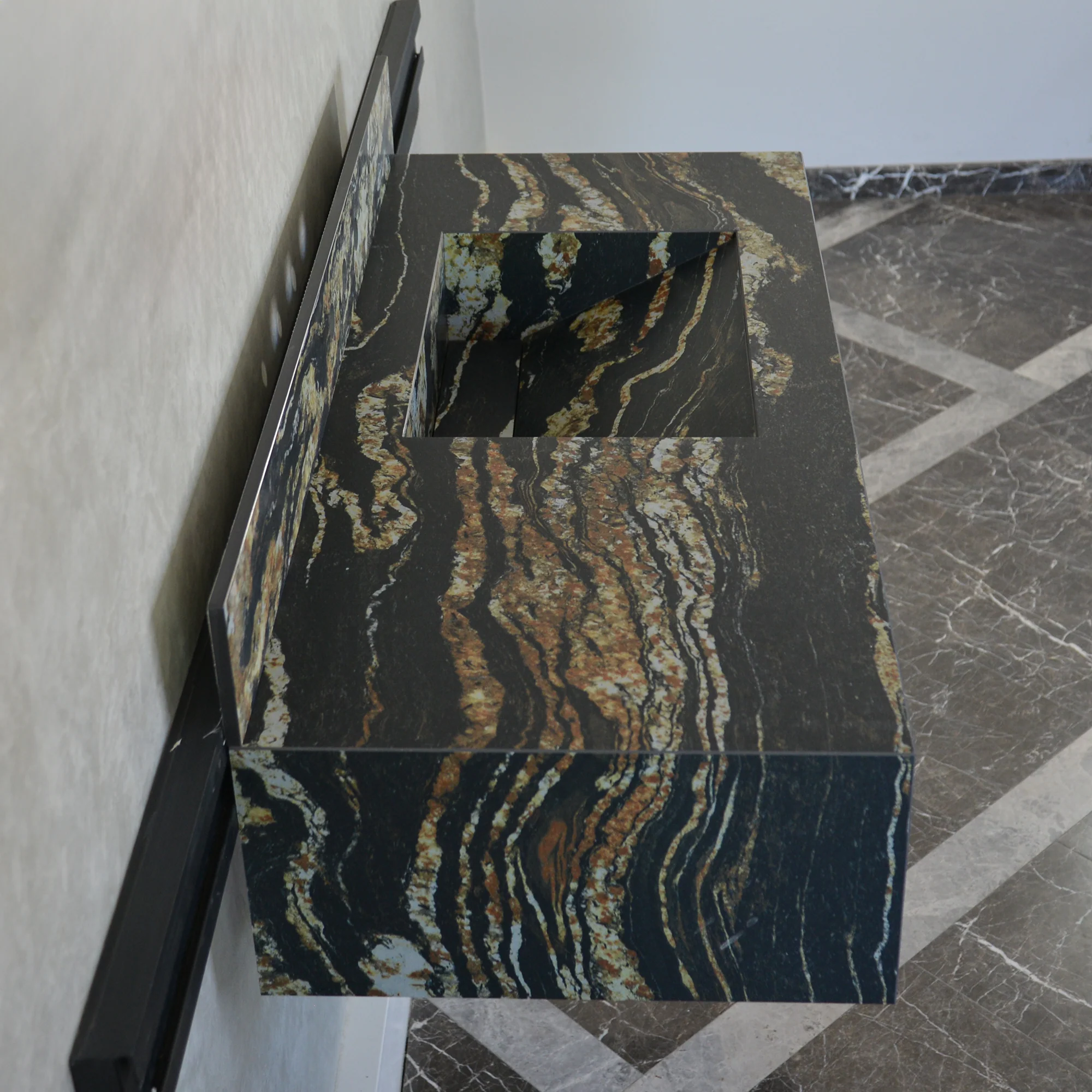 HANDCRAFTED MATERIA BLACK TAURUS SOFT SINK ENGINEERED PORCELAIN SINK (ES-068) - Image 3