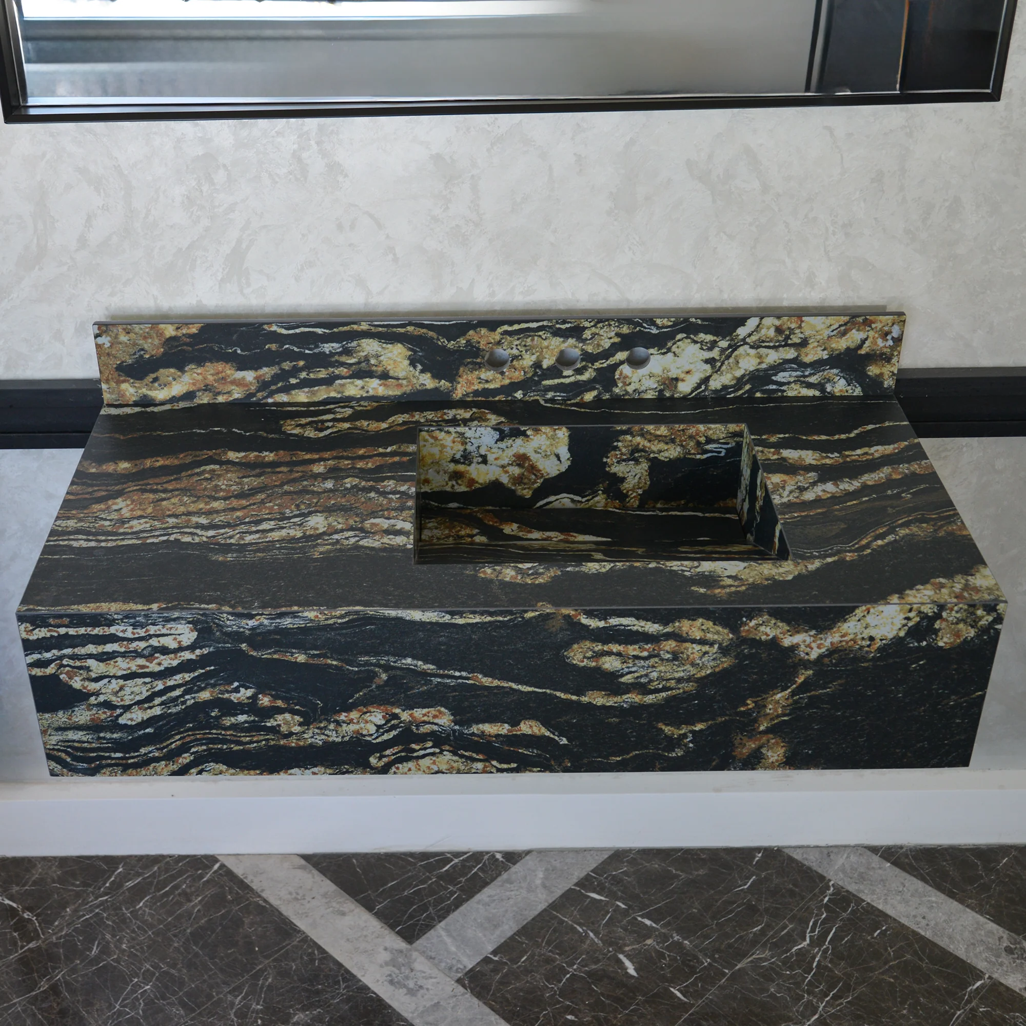 HANDCRAFTED MATERIA BLACK TAURUS SOFT SINK ENGINEERED PORCELAIN SINK (ES-068) - Image 4