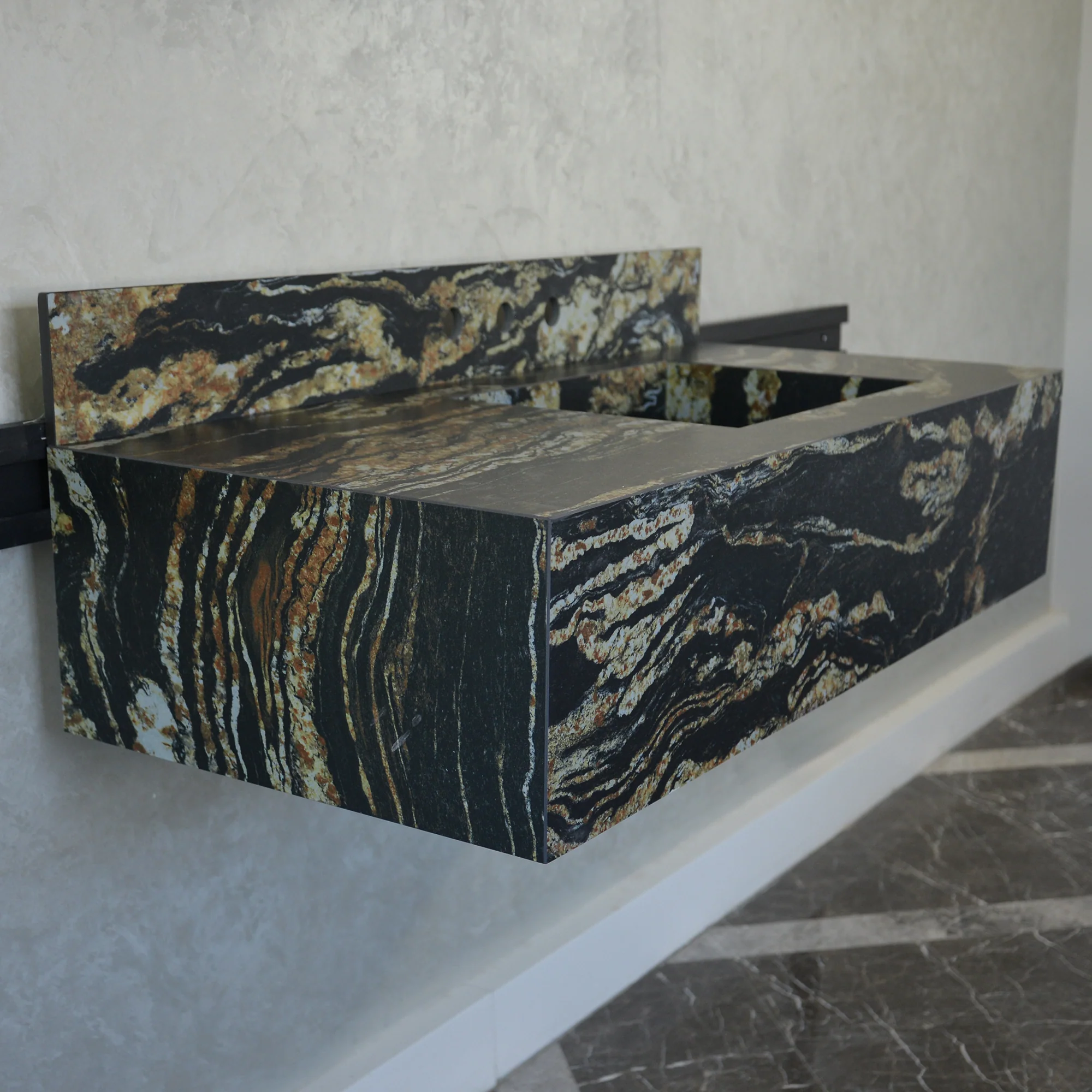 HANDCRAFTED MATERIA BLACK TAURUS SOFT SINK ENGINEERED PORCELAIN SINK (ES-068) - Image 5