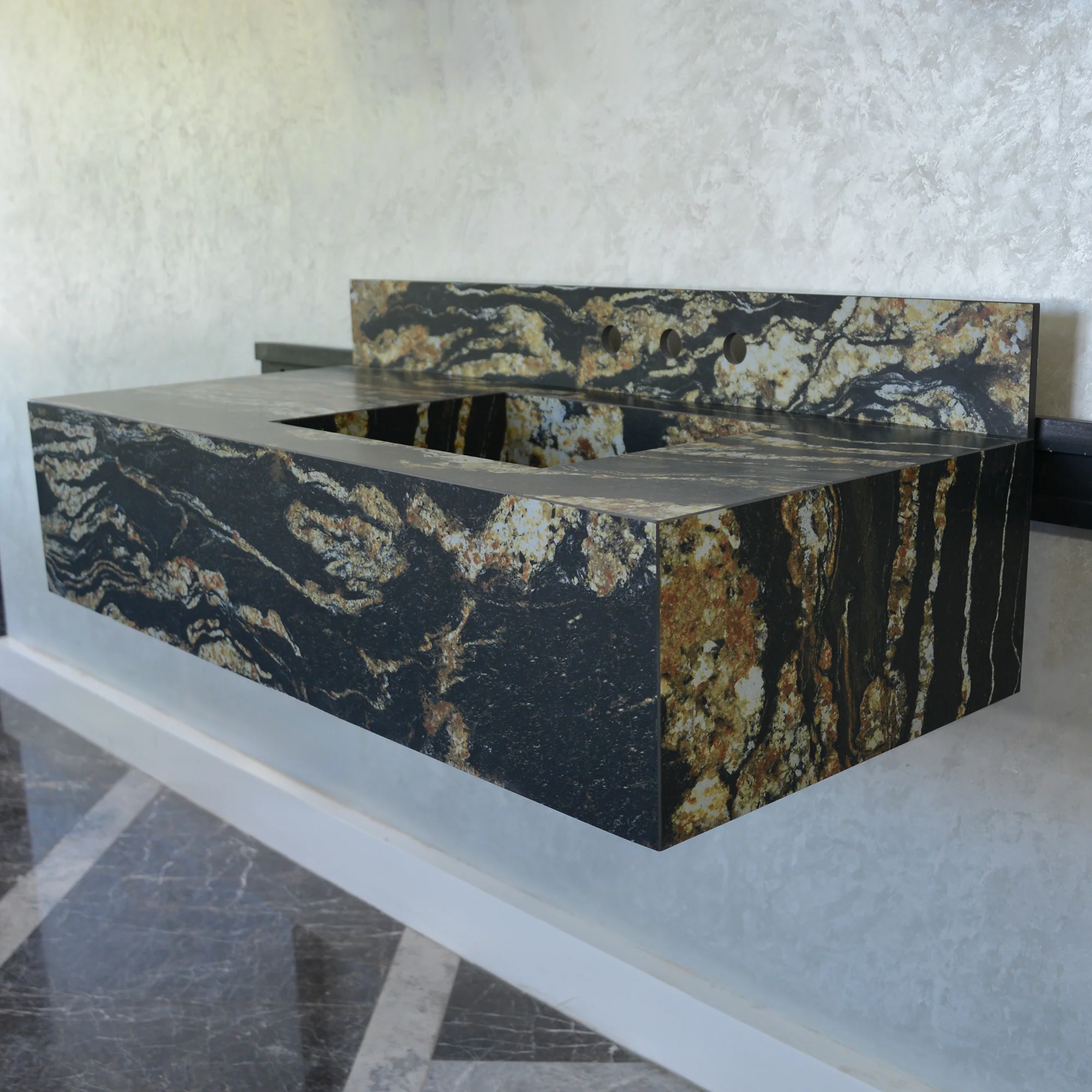 HANDCRAFTED MATERIA BLACK TAURUS SOFT SINK ENGINEERED PORCELAIN SINK (ES-068) - Image 6