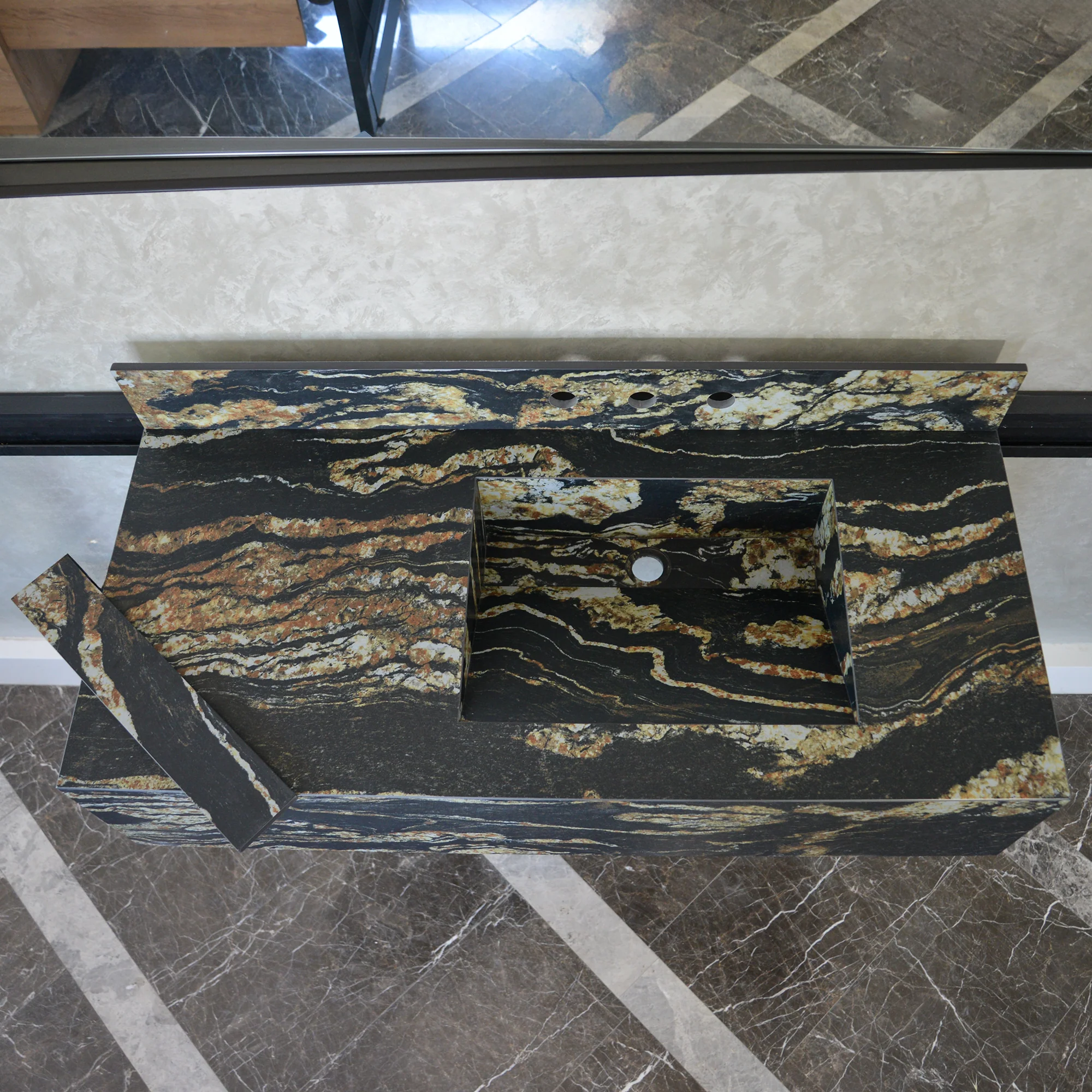 HANDCRAFTED MATERIA BLACK TAURUS SOFT SINK ENGINEERED PORCELAIN SINK (ES-068) - Image 7