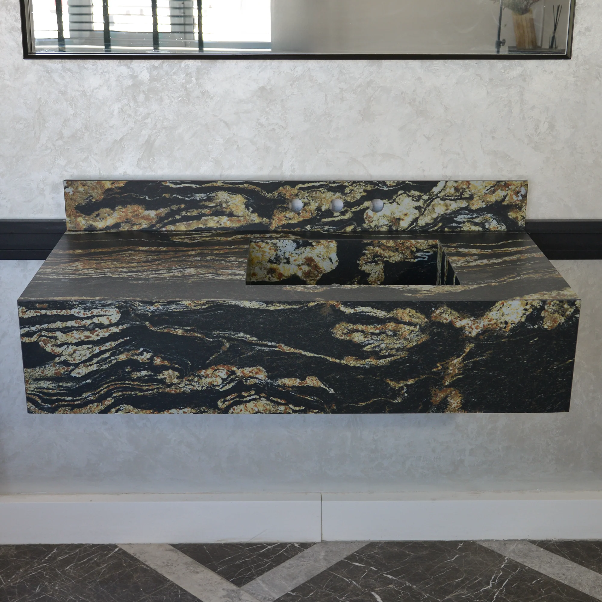 HANDCRAFTED MATERIA BLACK TAURUS SOFT SINK ENGINEERED PORCELAIN SINK (ES-068) - Image 9