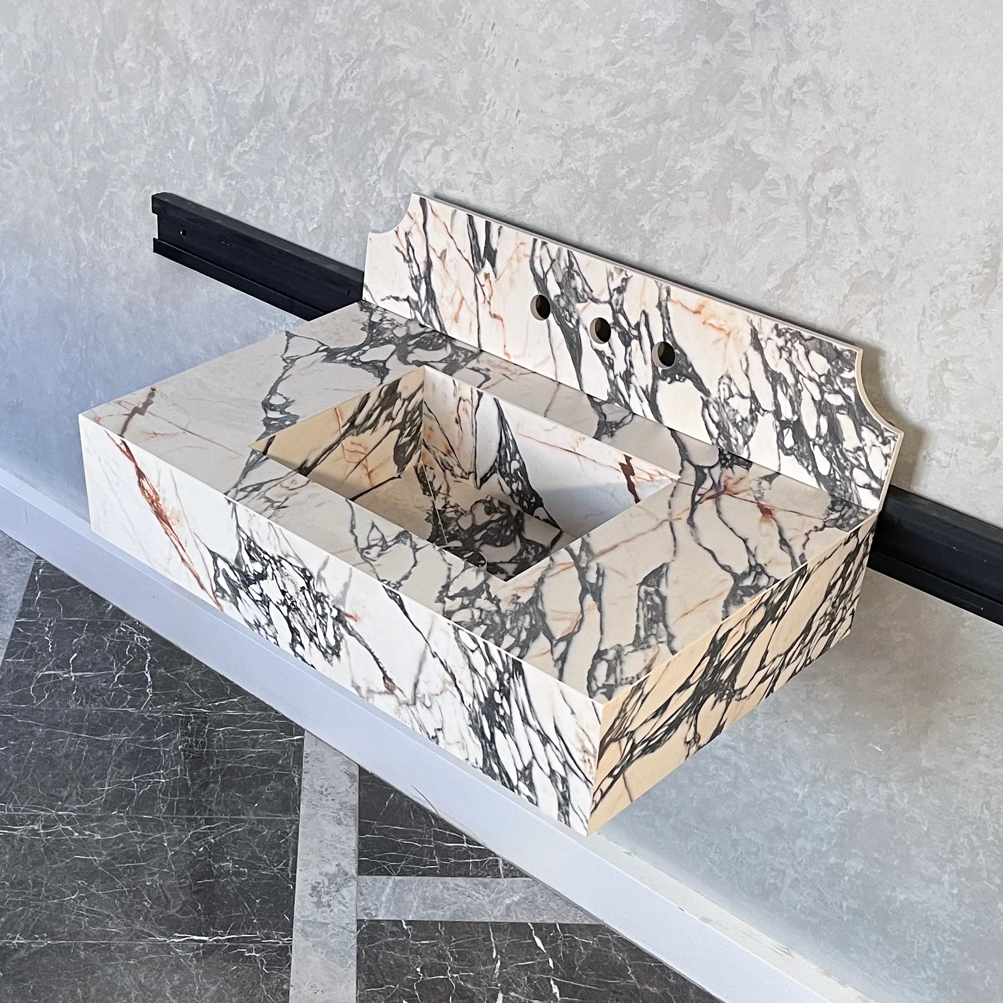 HANDCRAFTED MATERIA CORCHIA GOLD ENGINEERED PORCELAIN SINK (ES-053) - Image 5