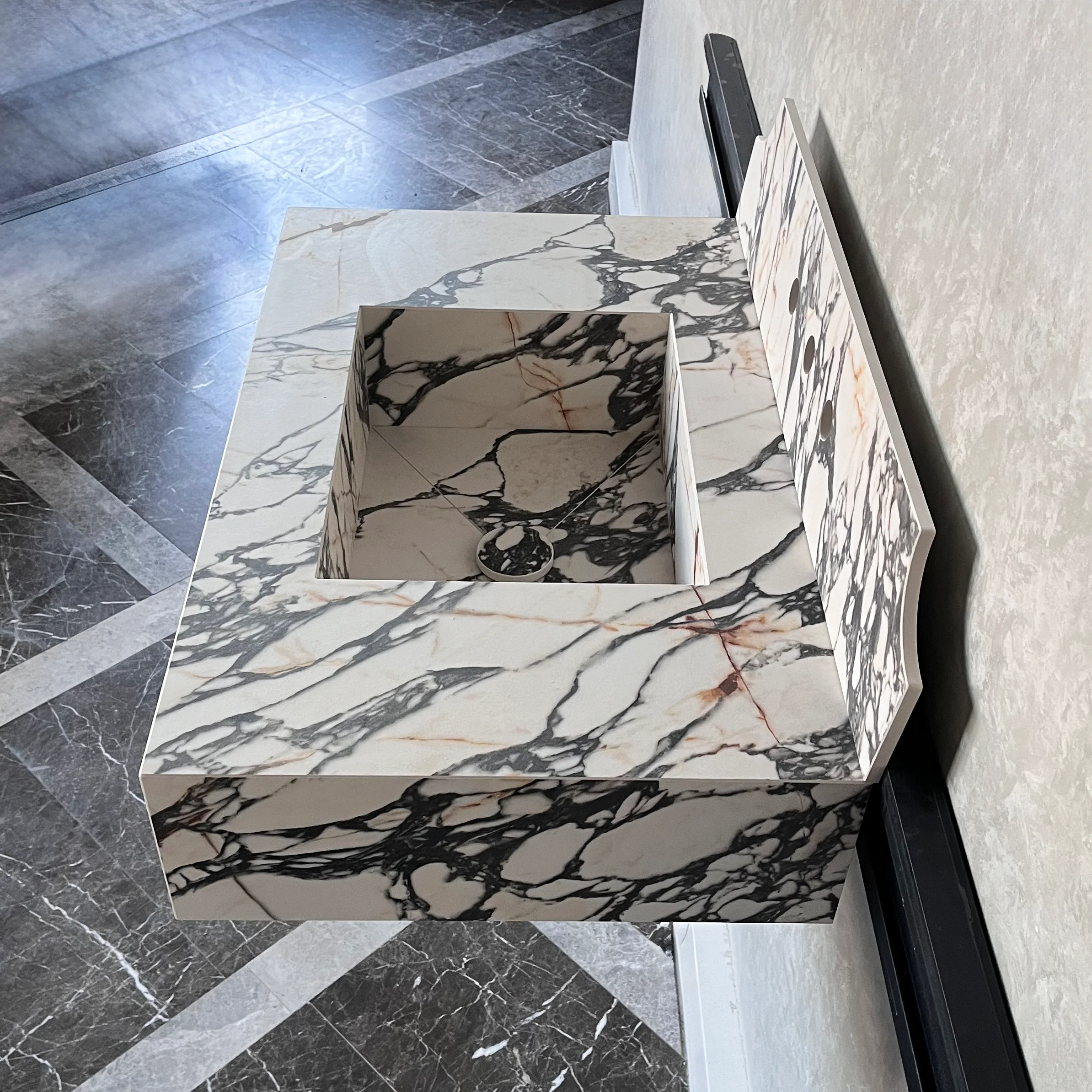 HANDCRAFTED MATERIA CORCHIA GOLD ENGINEERED PORCELAIN SINK (ES-053) - Image 8