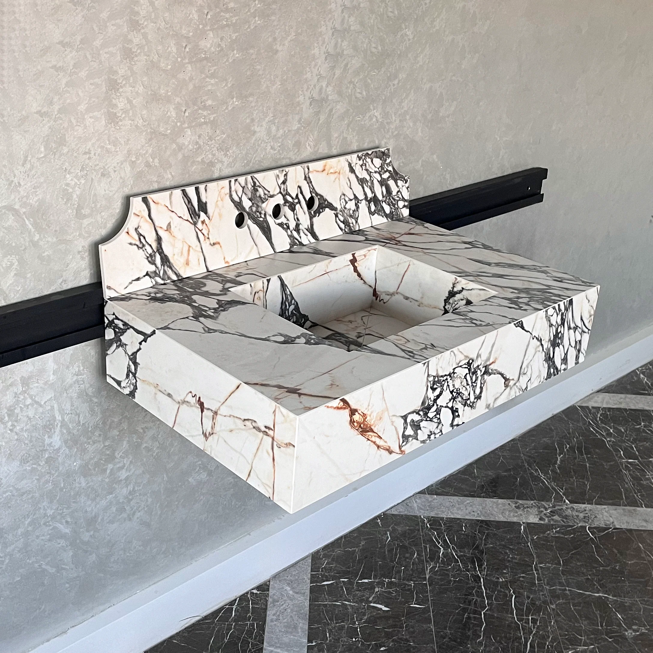 HANDCRAFTED MATERIA CORCHIA GOLD ENGINEERED PORCELAIN SINK (ES-053) - Image 9