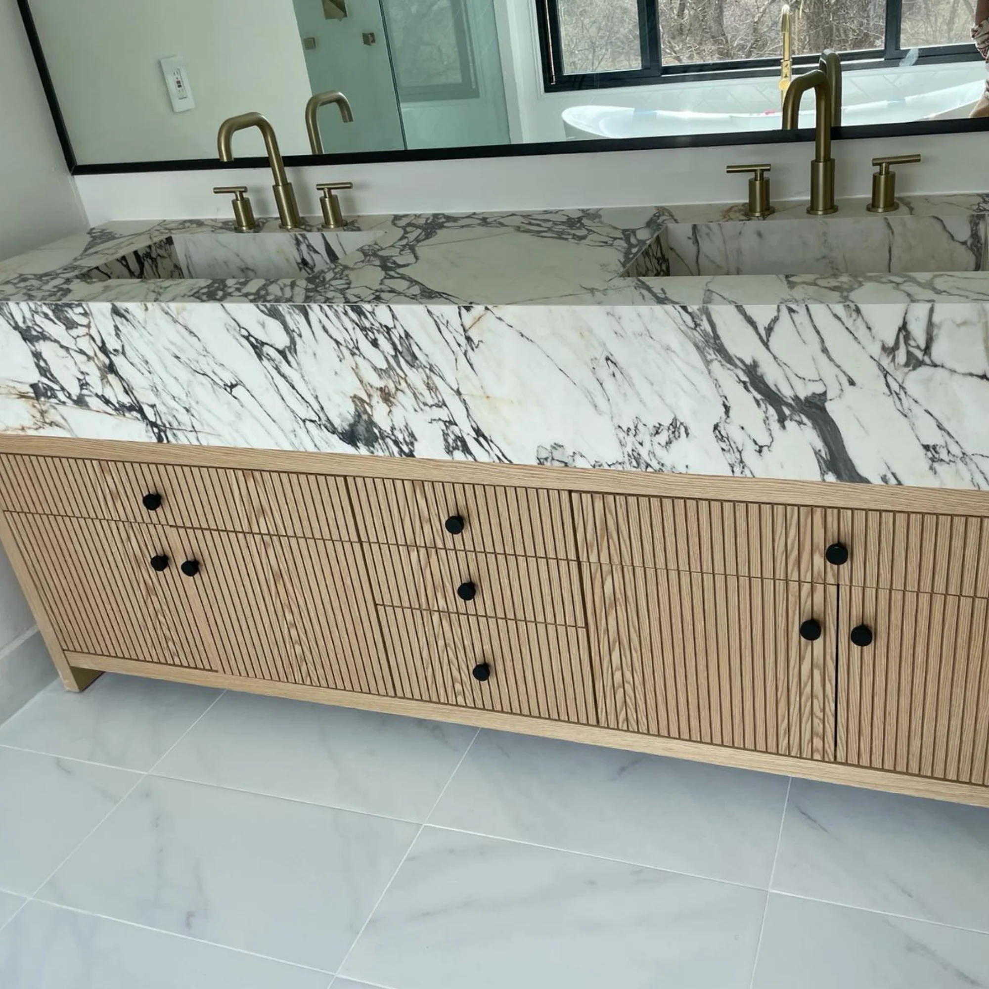 HANDCRAFTED MATERIA - CORCHIA GOLD PORCELAIN DOUBLE SINK (ES-133)