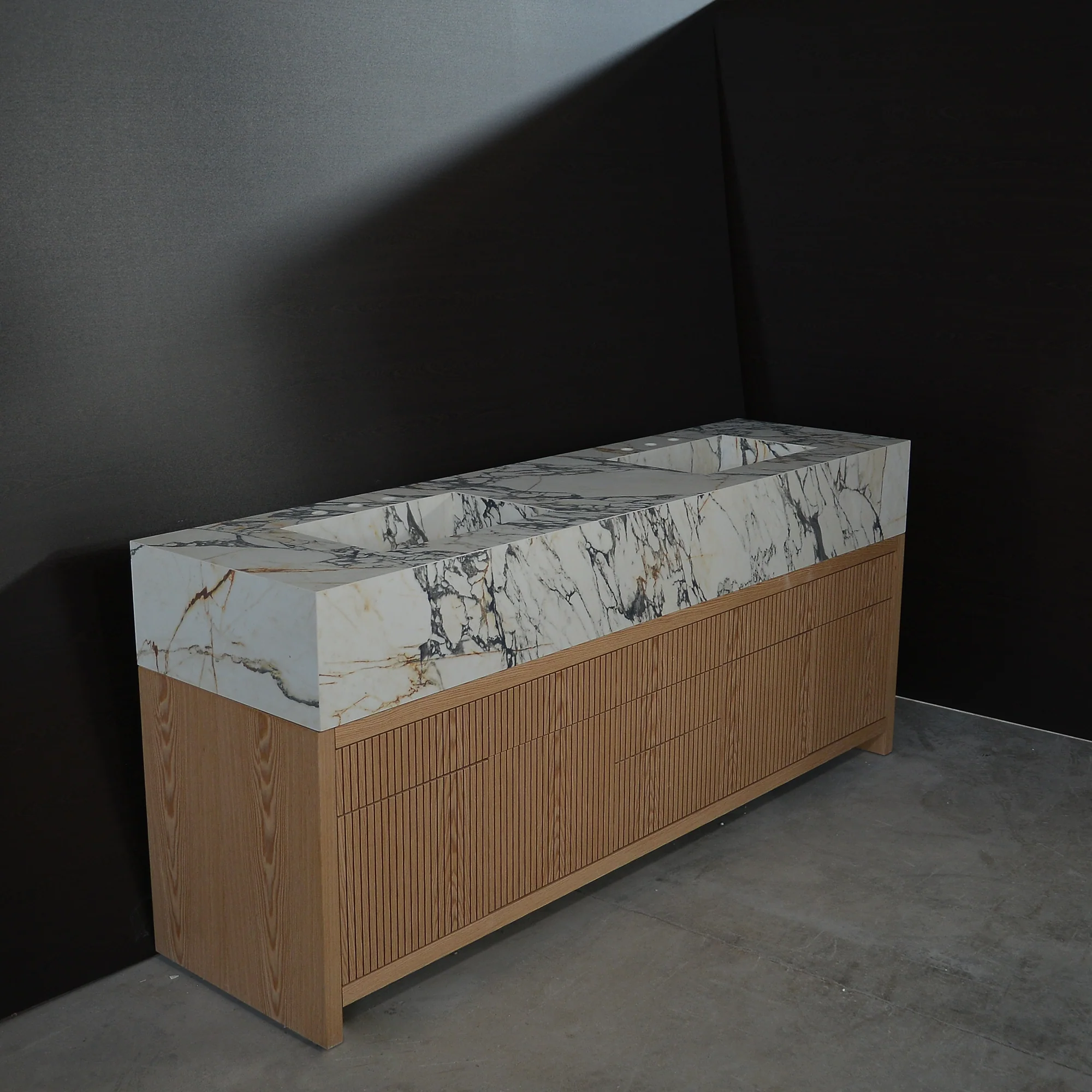 HANDCRAFTED MATERIA - CORCHIA GOLD PORCELAIN DOUBLE SINK (ES-133) - Image 3