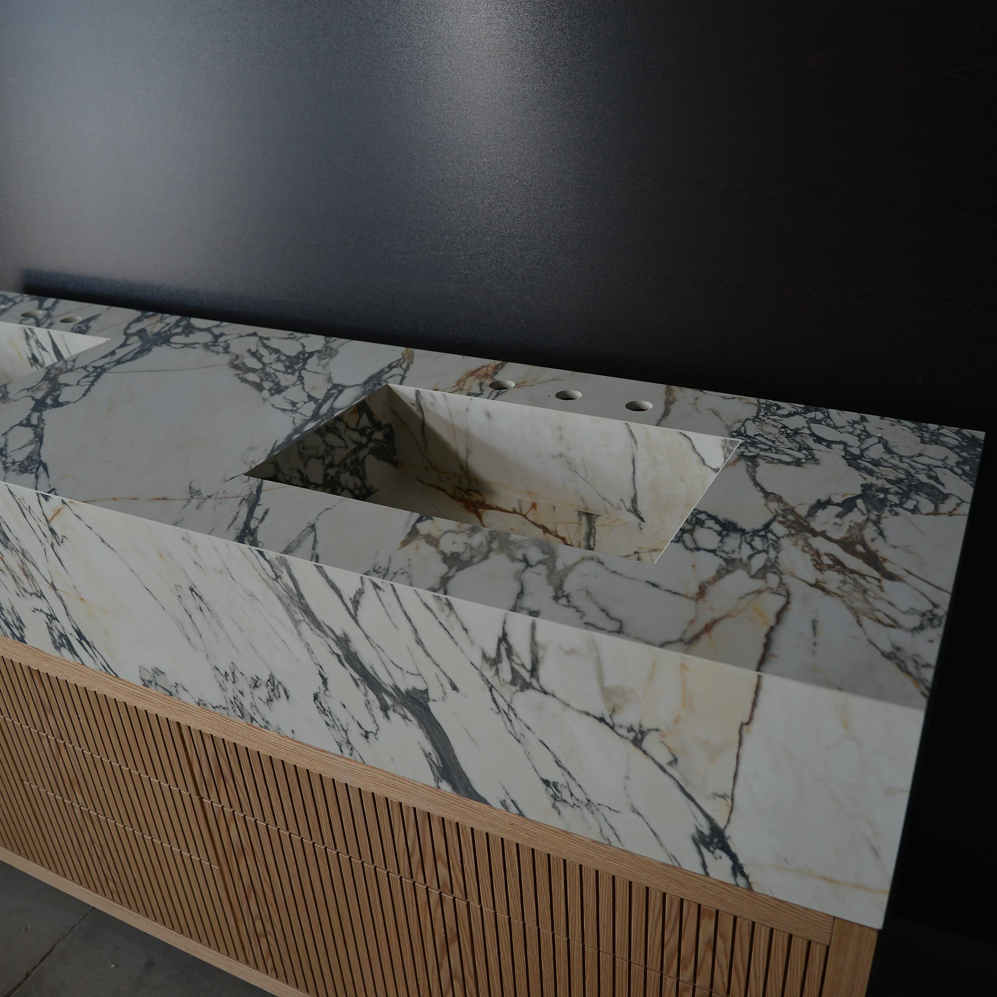 HANDCRAFTED MATERIA - CORCHIA GOLD PORCELAIN DOUBLE SINK (ES-133) - Image 6