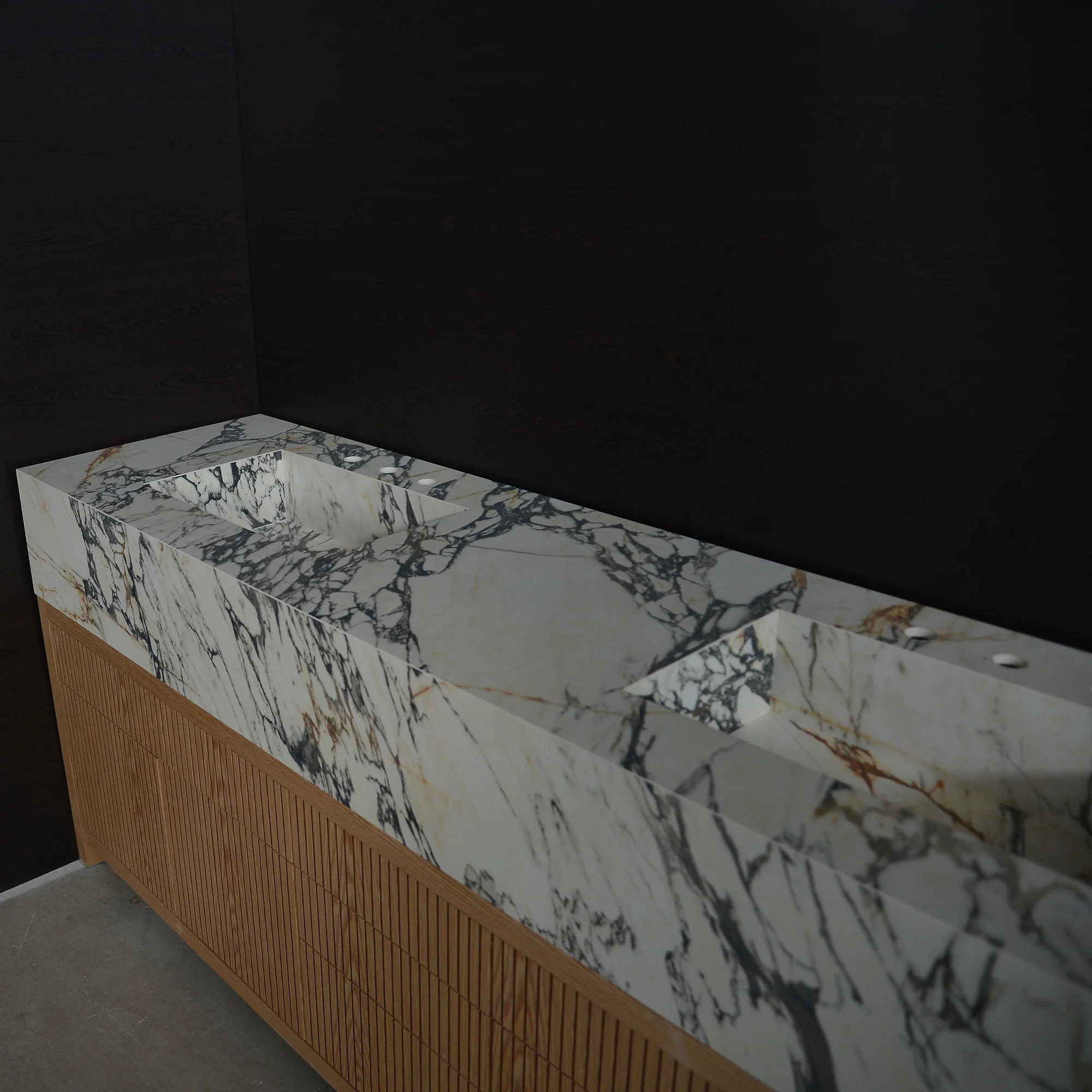 HANDCRAFTED MATERIA - CORCHIA GOLD PORCELAIN DOUBLE SINK (ES-133) - Image 9