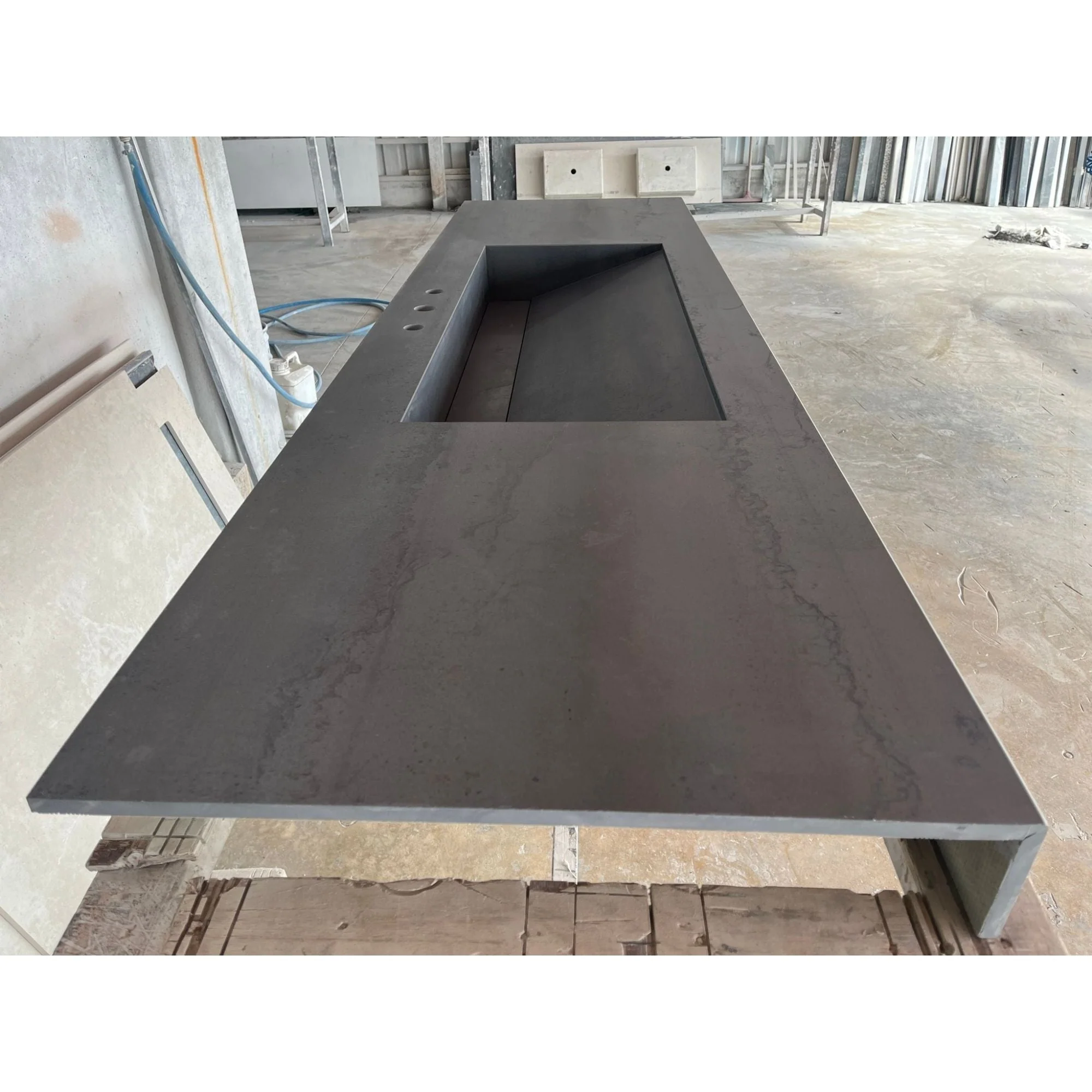 HANDCRAFTED METAL DARK ENGINEERED PORCELAIN SINK (ES-070) - Image 10