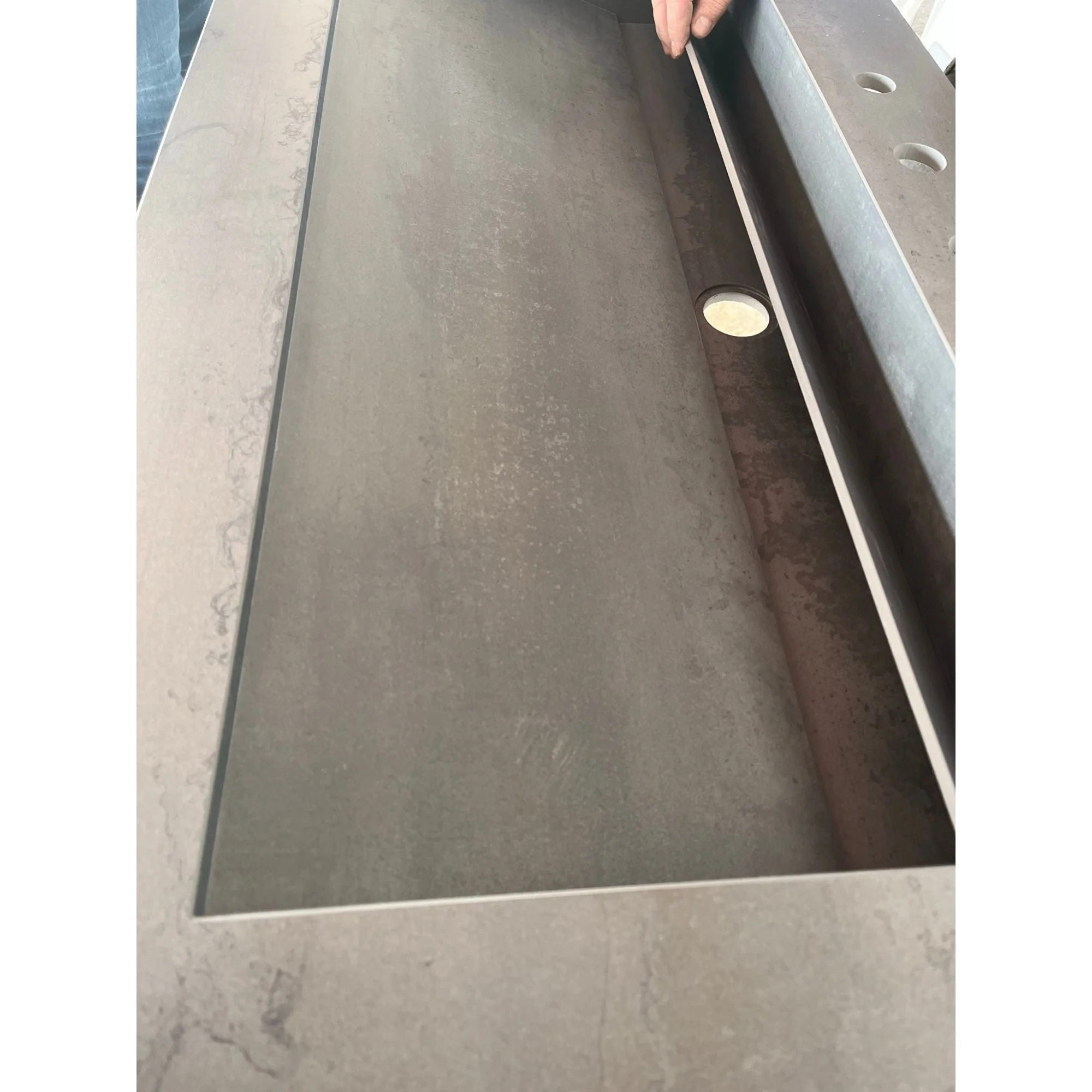 HANDCRAFTED METAL DARK ENGINEERED PORCELAIN SINK (ES-070) - Image 11