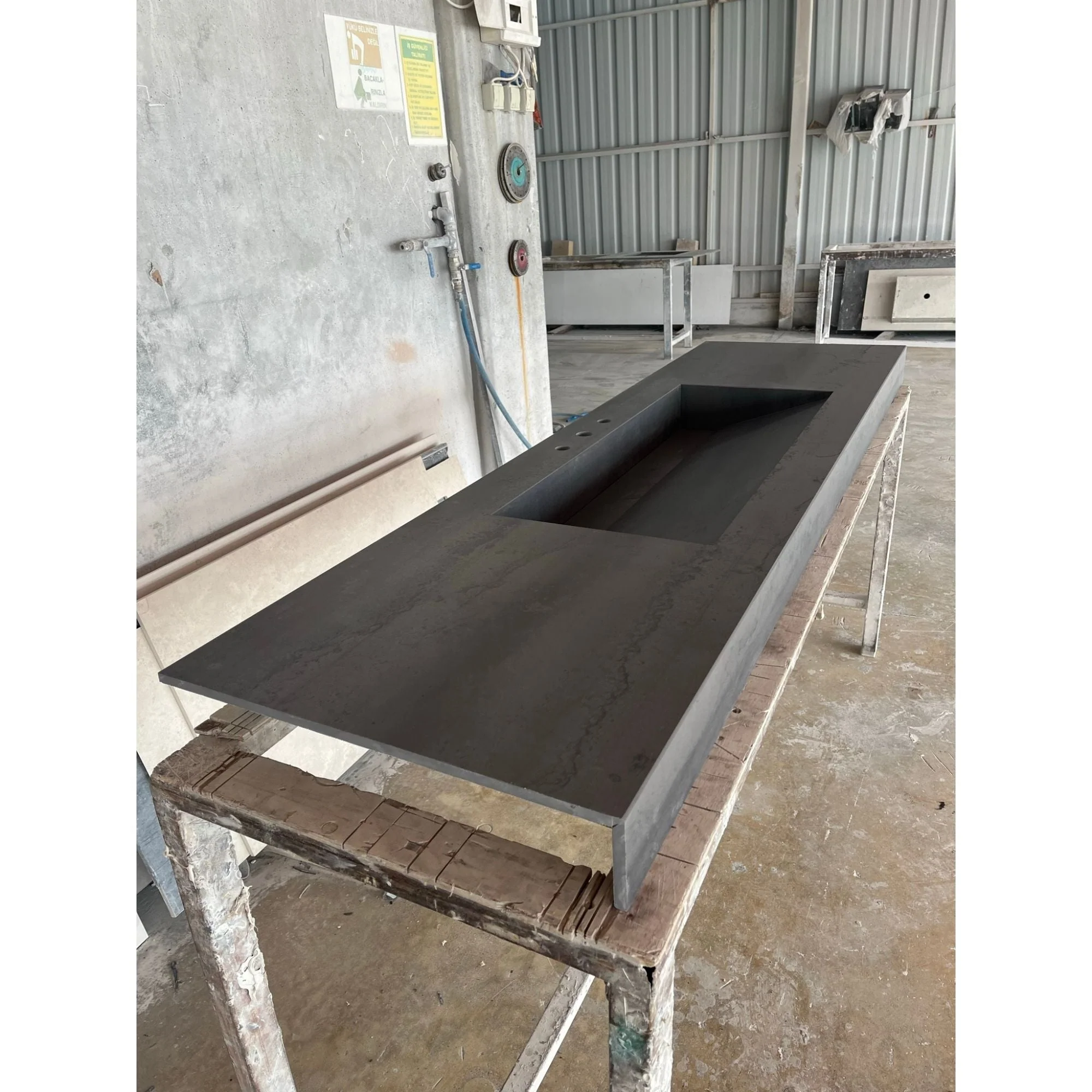 HANDCRAFTED METAL DARK ENGINEERED PORCELAIN SINK (ES-070) - Image 17