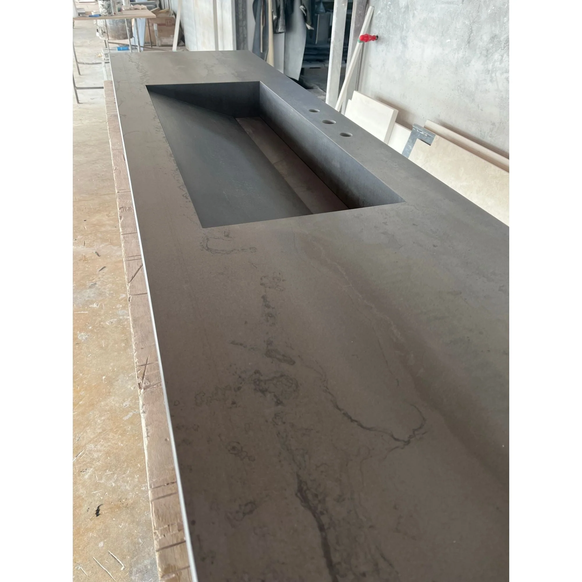 HANDCRAFTED METAL DARK ENGINEERED PORCELAIN SINK (ES-070) - Image 18