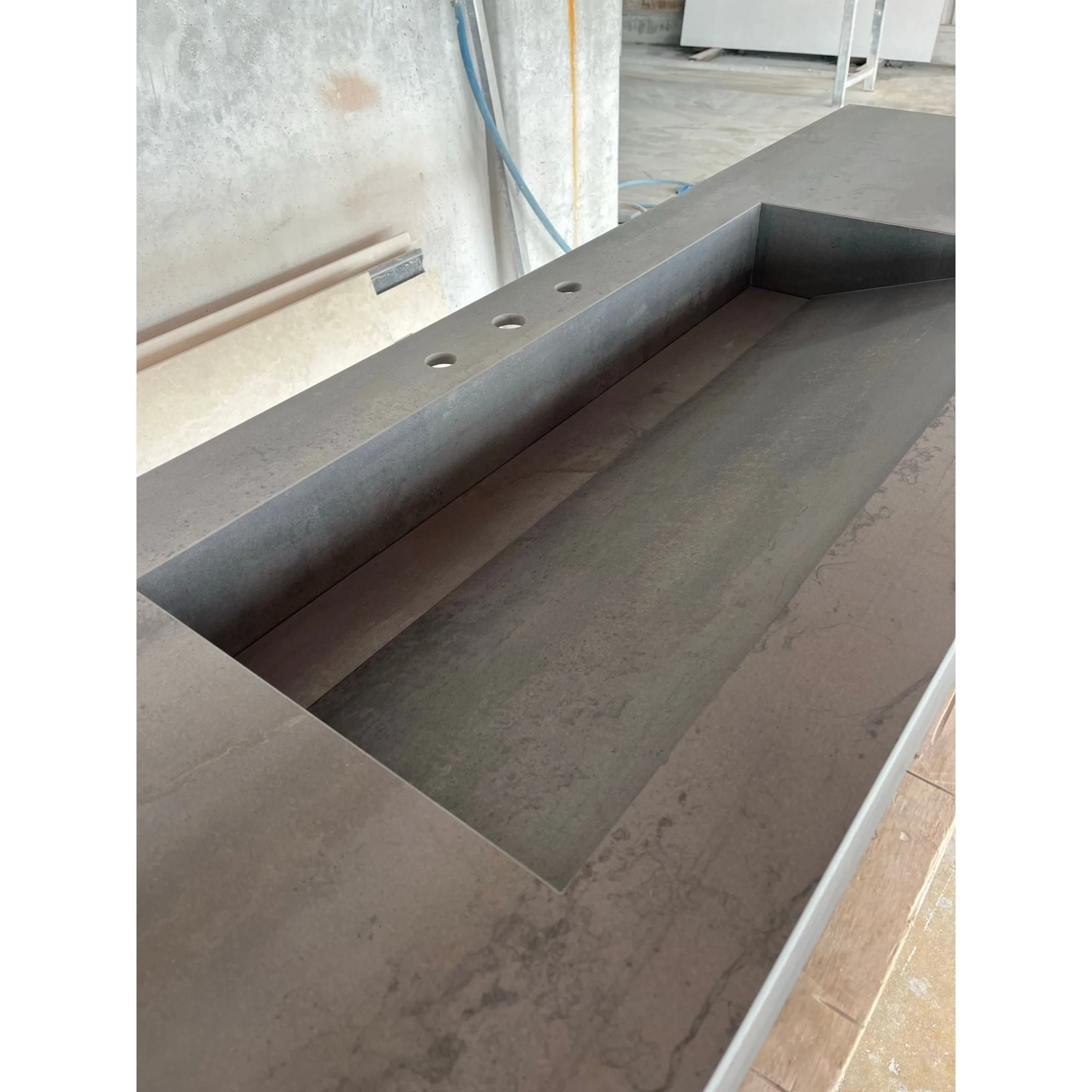 HANDCRAFTED METAL DARK ENGINEERED PORCELAIN SINK (ES-070) - Image 2
