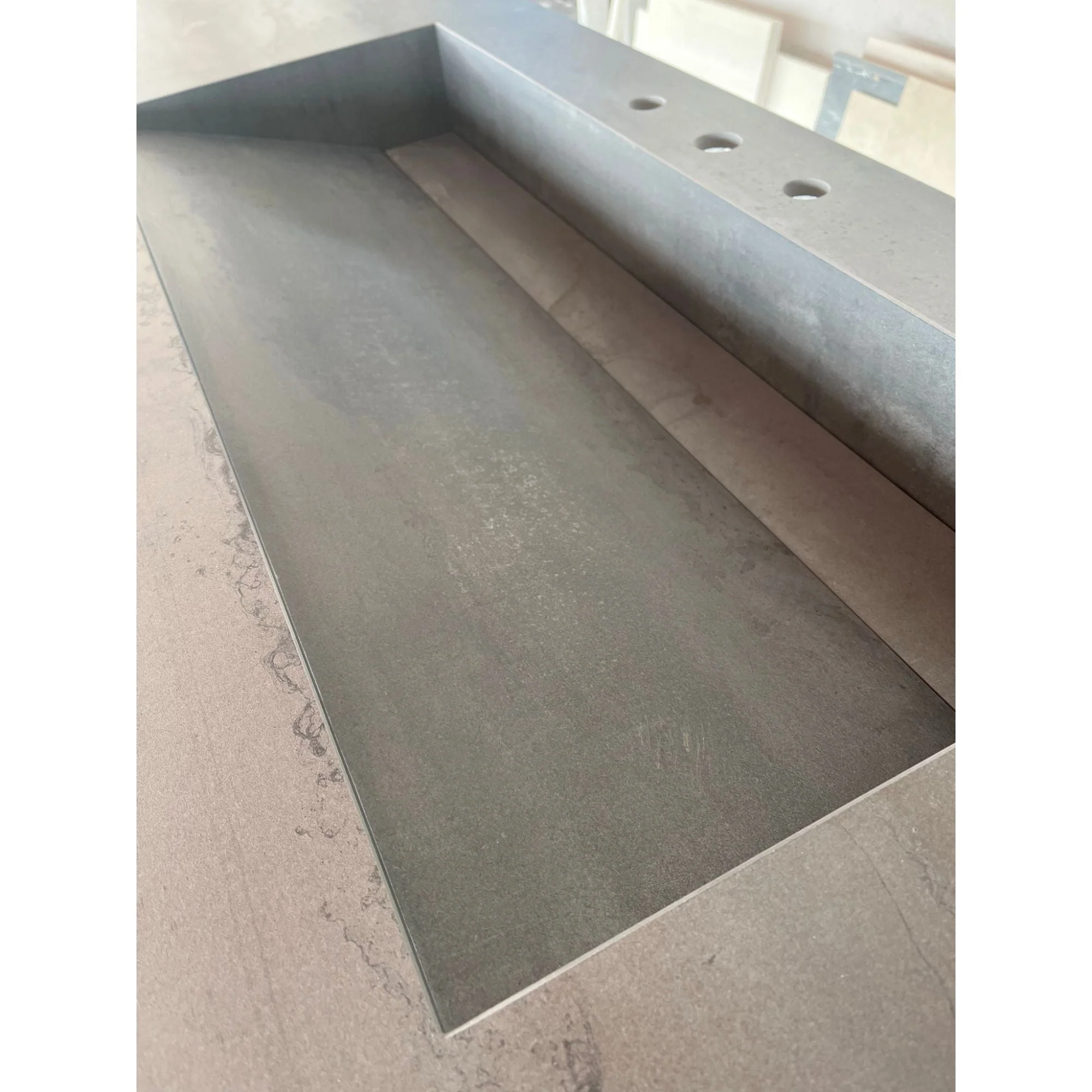 HANDCRAFTED METAL DARK ENGINEERED PORCELAIN SINK (ES-070) - Image 8