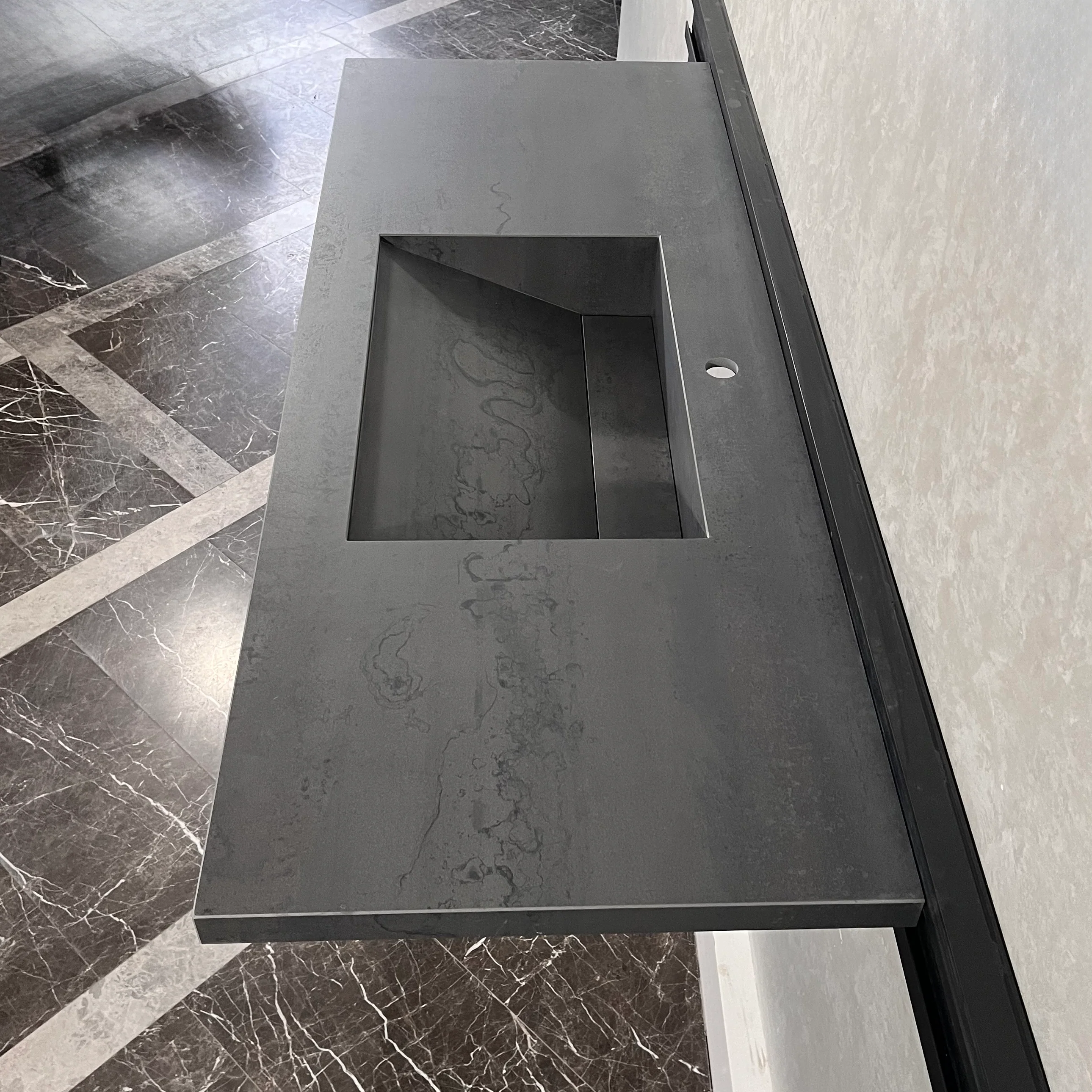 HANDCRAFTED METAL DARK ENGINEERED PORCELAIN SINK (ES-047) - Image 2