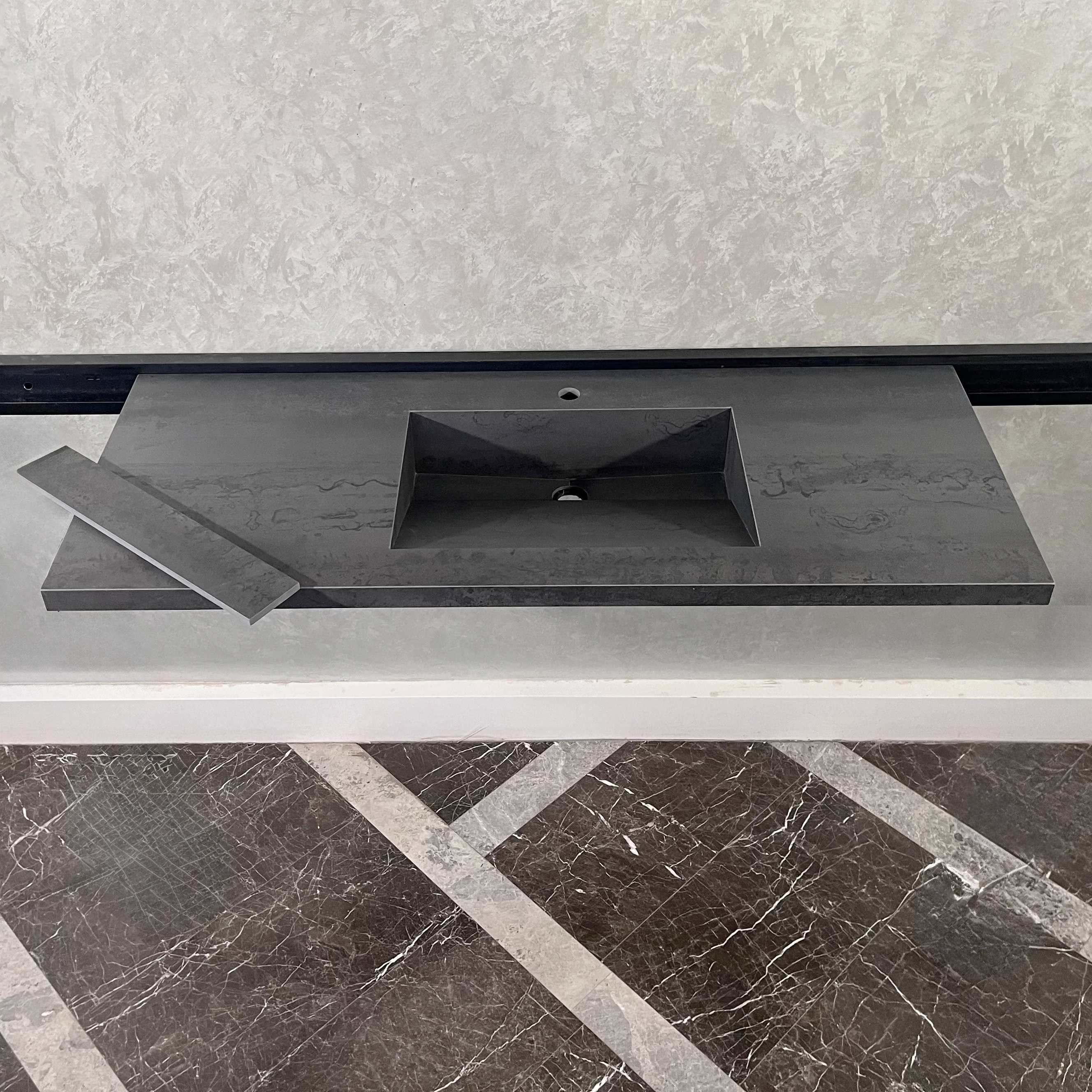 HANDCRAFTED METAL DARK ENGINEERED PORCELAIN SINK (ES-047) - Image 3