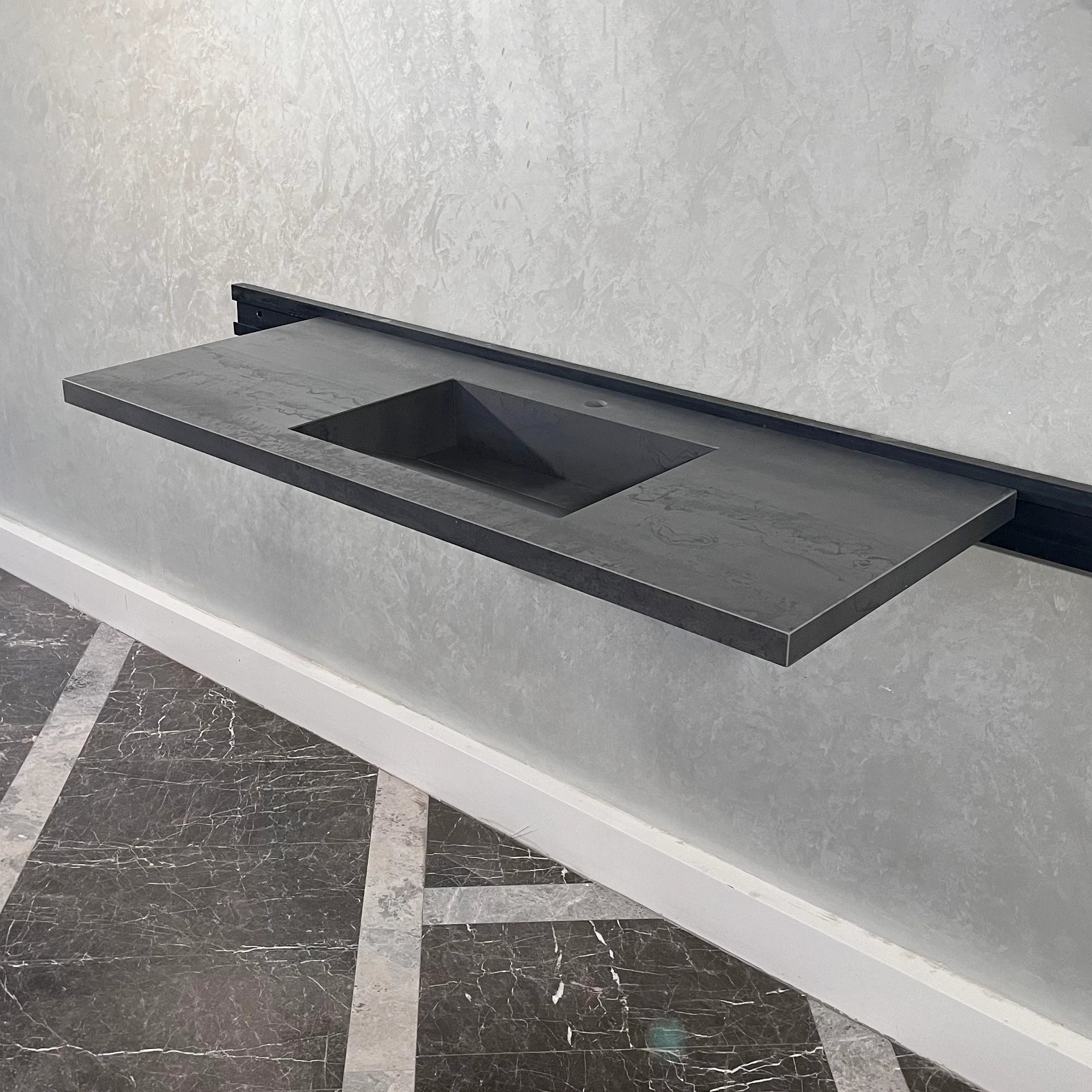 HANDCRAFTED METAL DARK ENGINEERED PORCELAIN SINK (ES-047) - Image 5