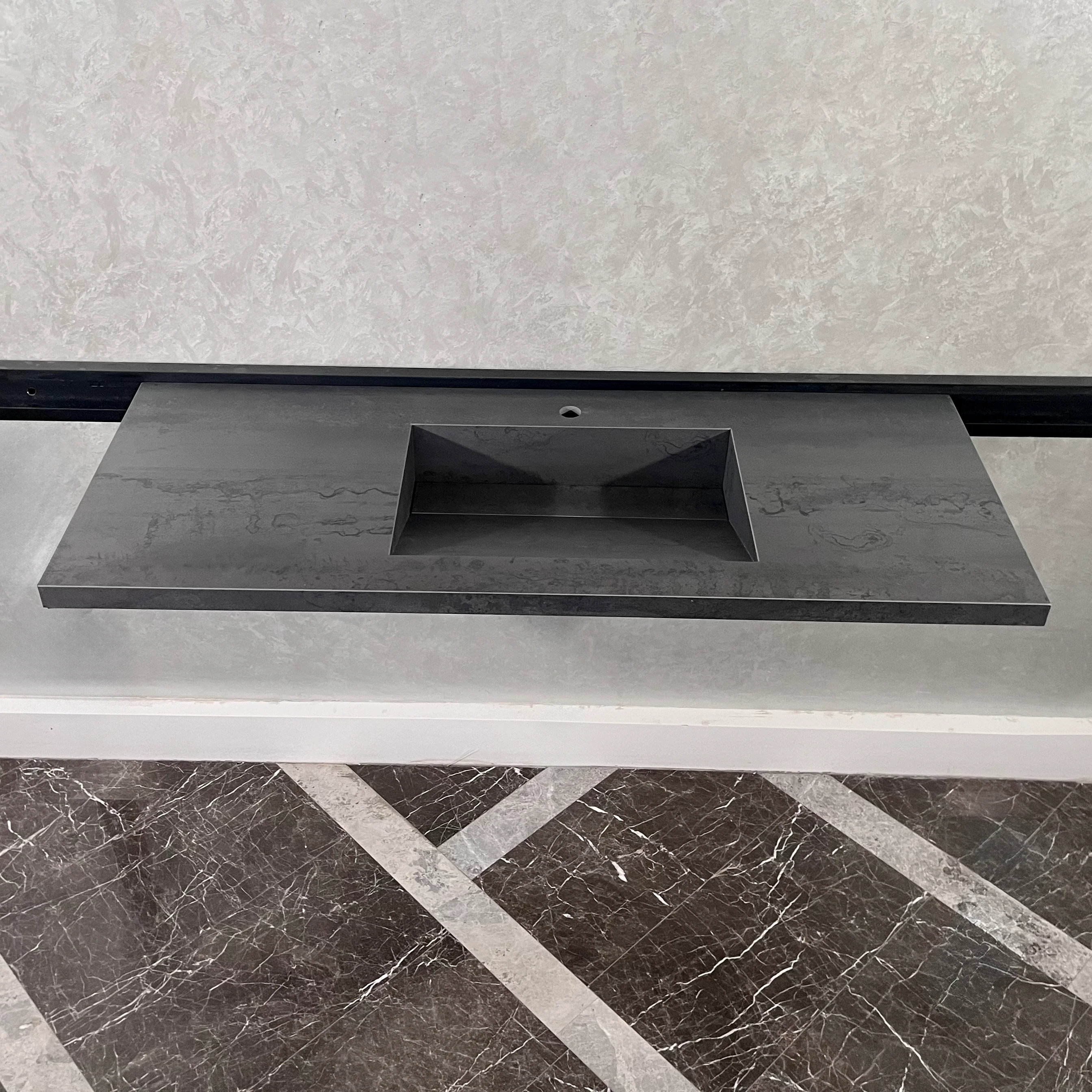 HANDCRAFTED METAL DARK ENGINEERED PORCELAIN SINK (ES-047) - Image 6