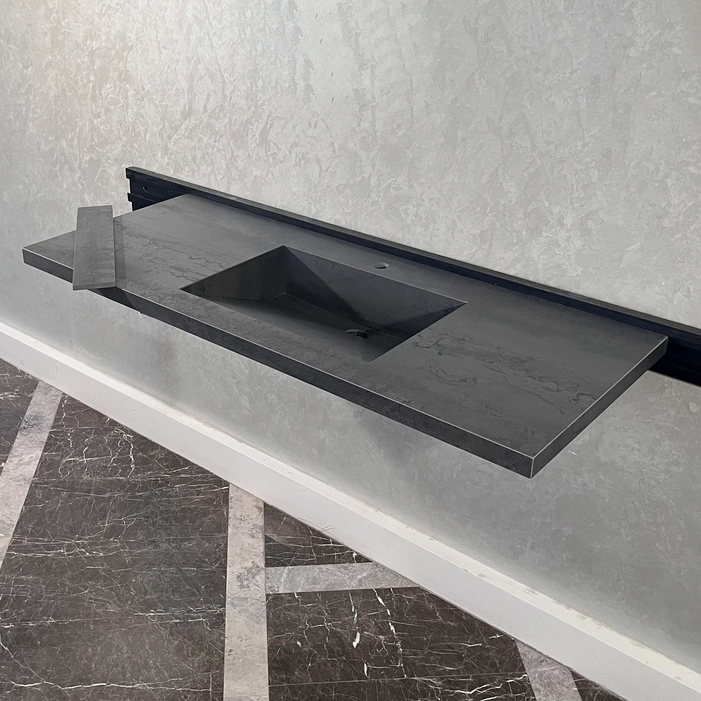 HANDCRAFTED METAL DARK ENGINEERED PORCELAIN SINK (ES-047) - Image 8