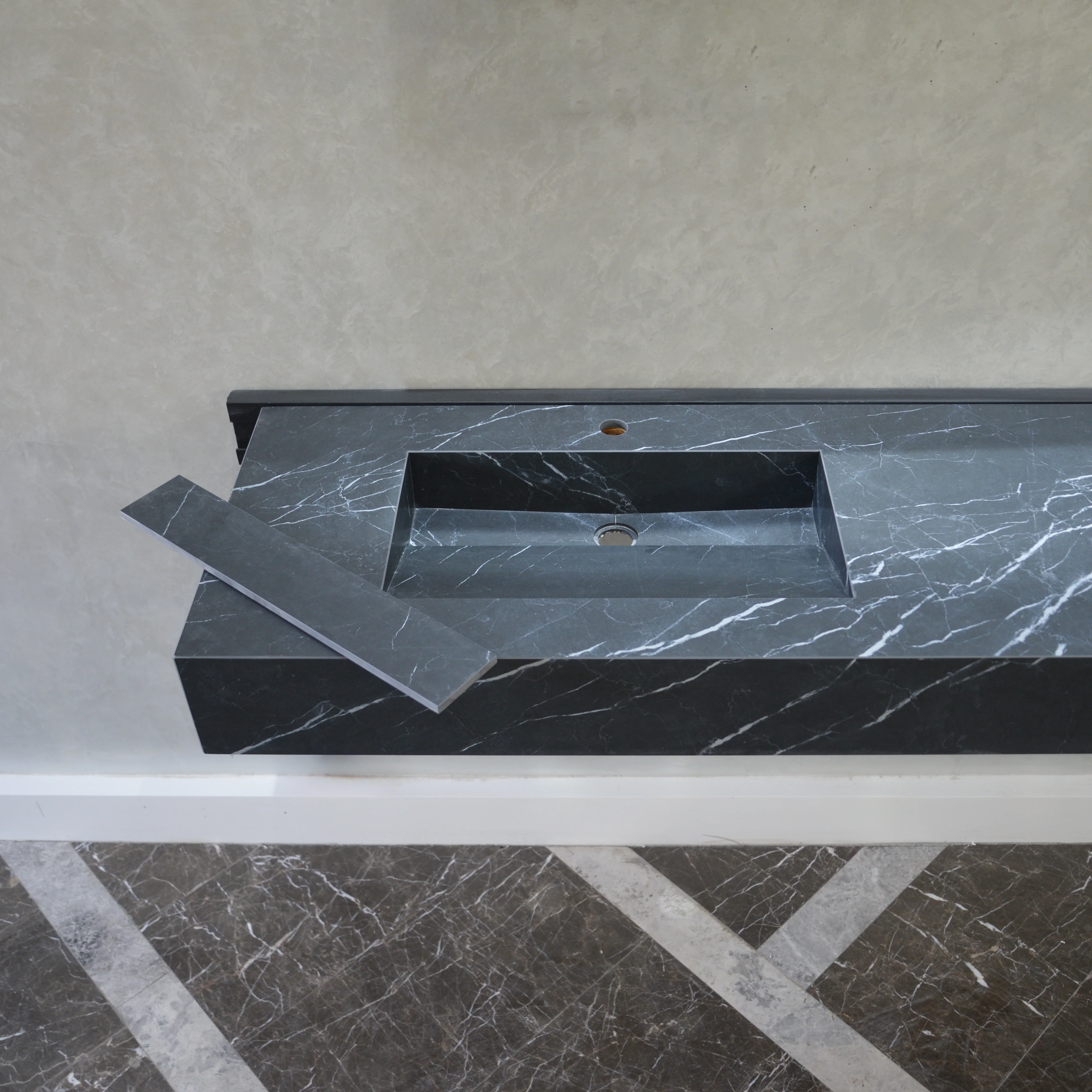 HANDCRAFTED NERO MARQUINIA HIGH ENGINEERED DOUBLE SINK (ES-073) - Image 6