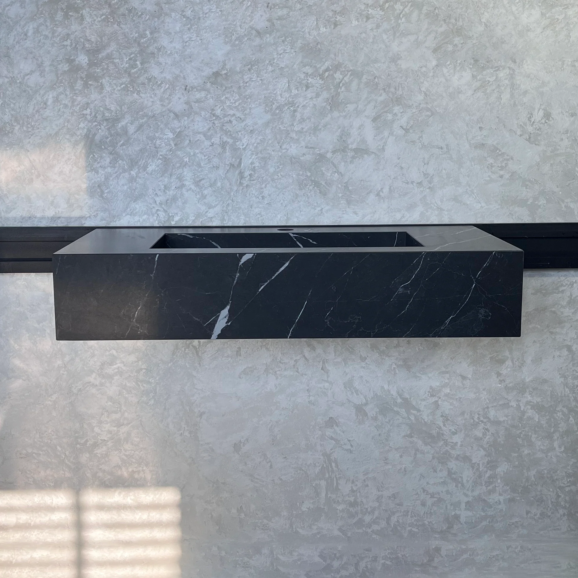 HANDCRAFTED NERO MARQUINIA HIGH ENGINEERED STONE SINK (ES-035) - Image 9