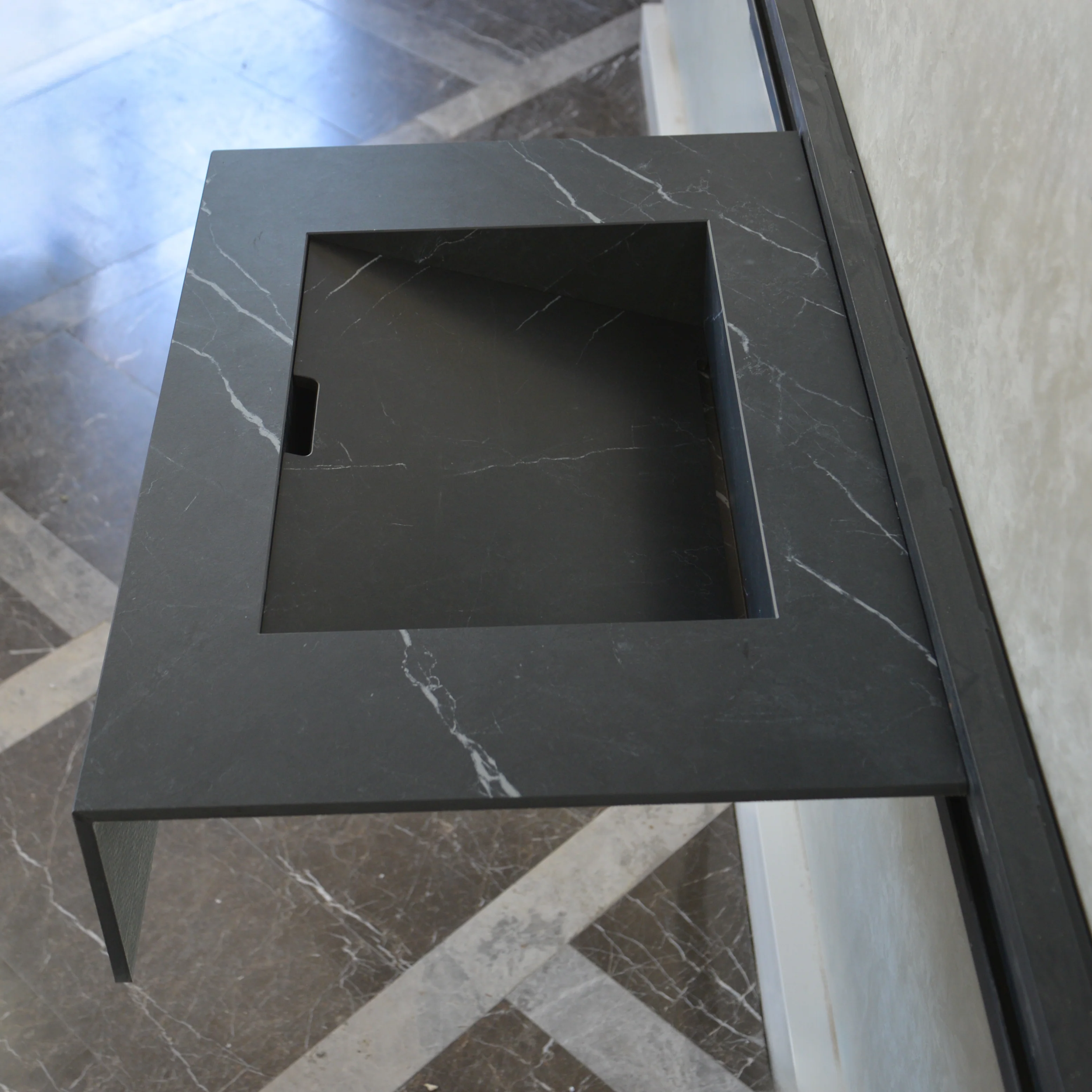 HANDCRAFTED NERO MARQUINIA HIGH ENGINEERED STONE SINK (ES-045) - Image 5