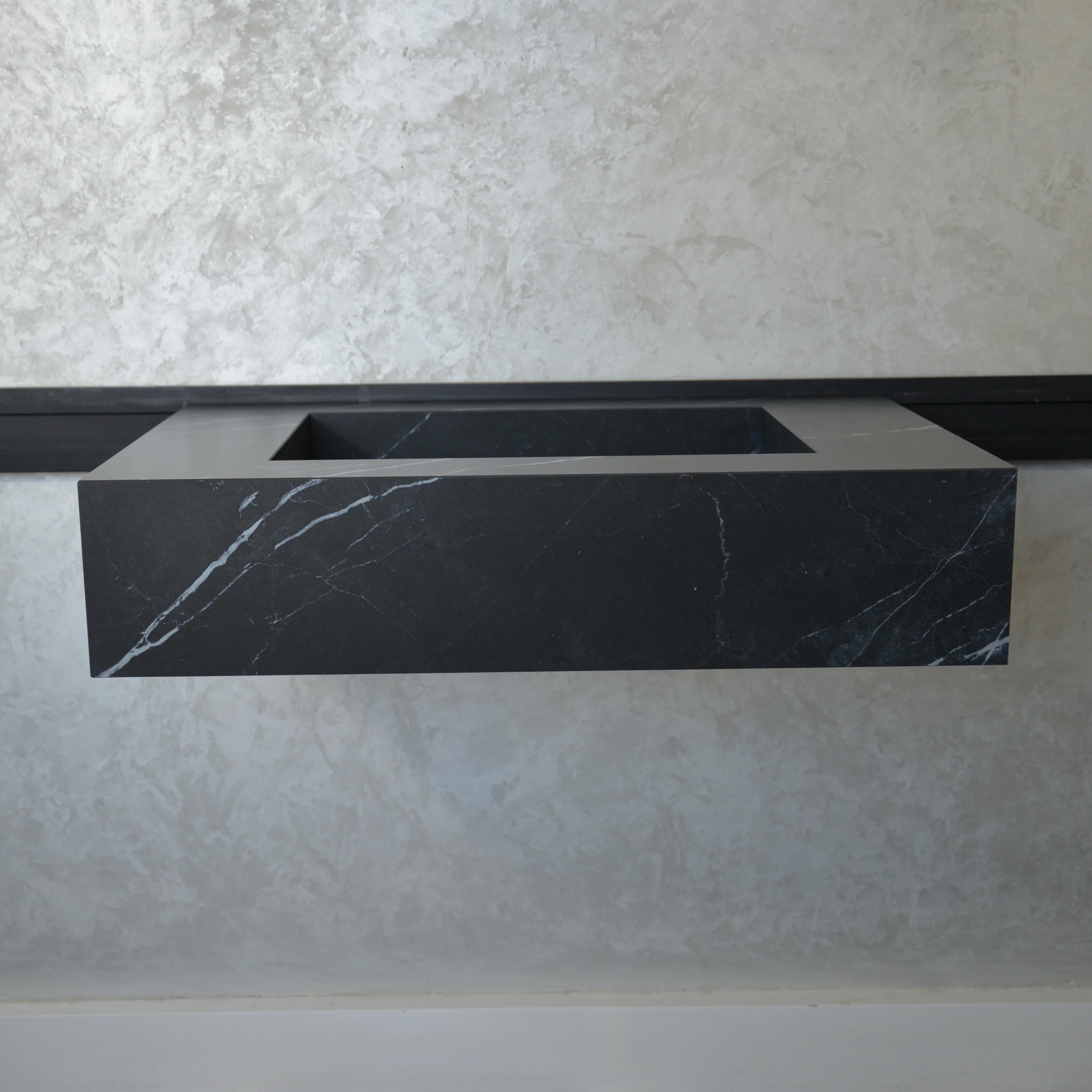 HANDCRAFTED NERO MARQUINIA HIGH ENGINEERED STONE SINK (ES-045) - Image 6