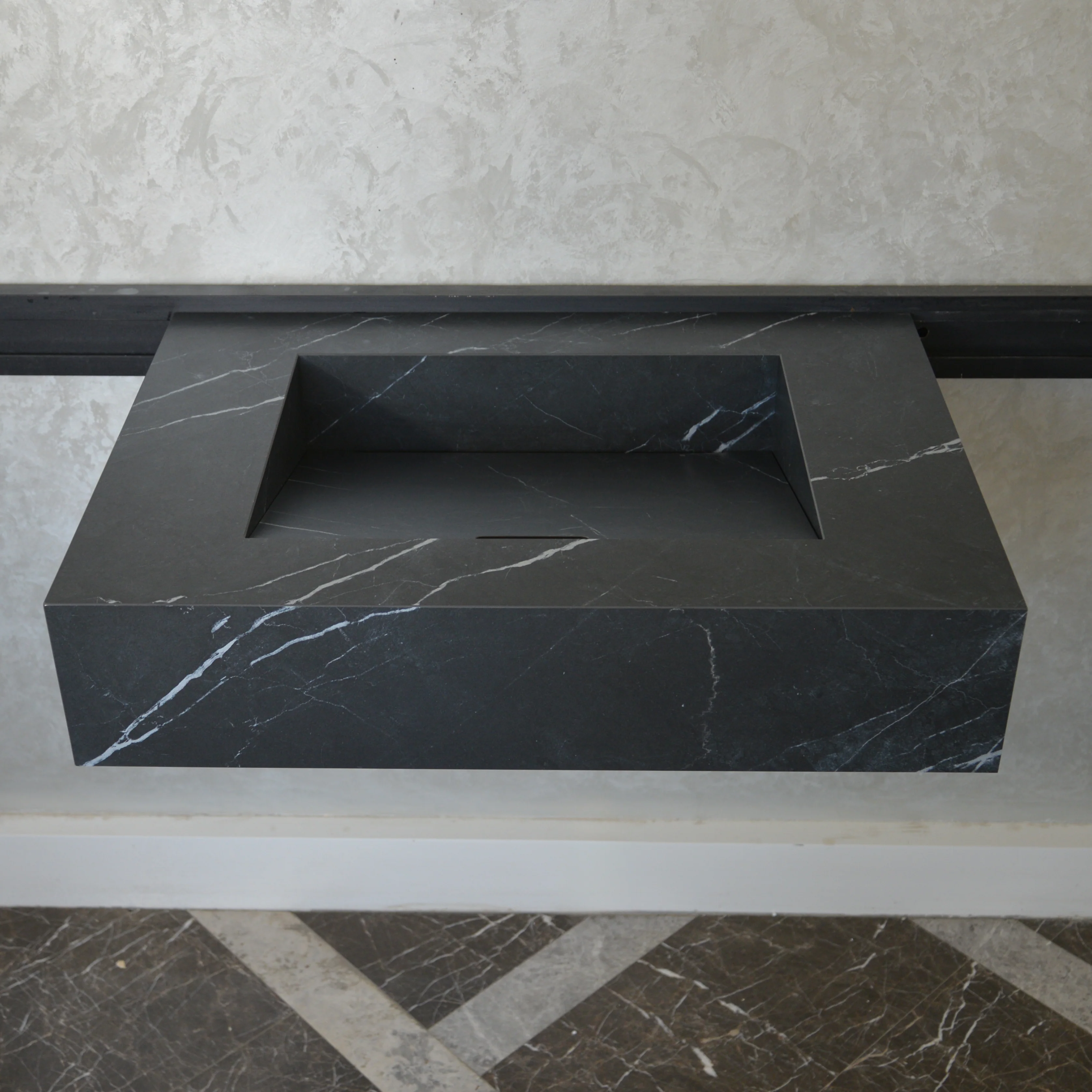 HANDCRAFTED NERO MARQUINIA HIGH ENGINEERED STONE SINK (ES-045) - Image 7
