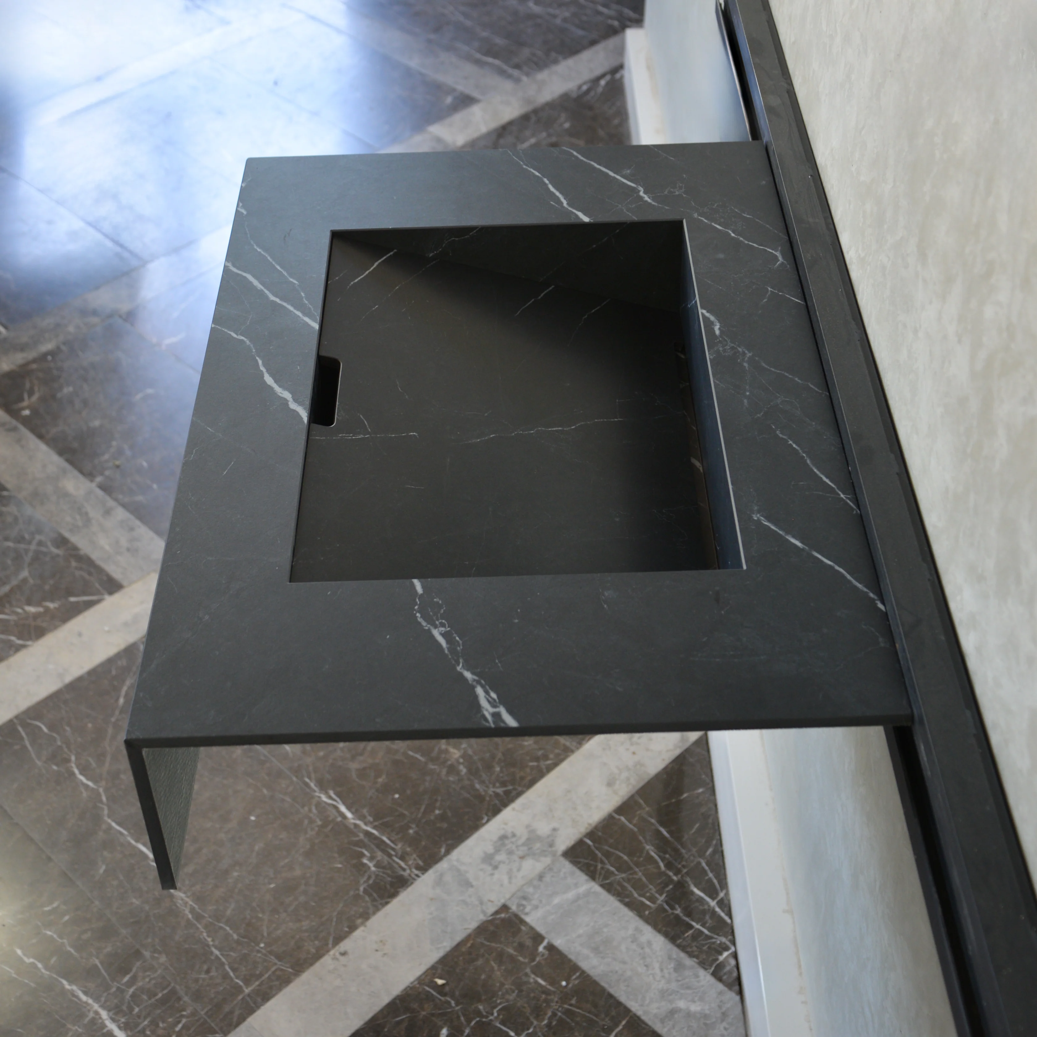 HANDCRAFTED NERO MARQUINIA HIGH ENGINEERED STONE SINK (ES-046) - Image 5