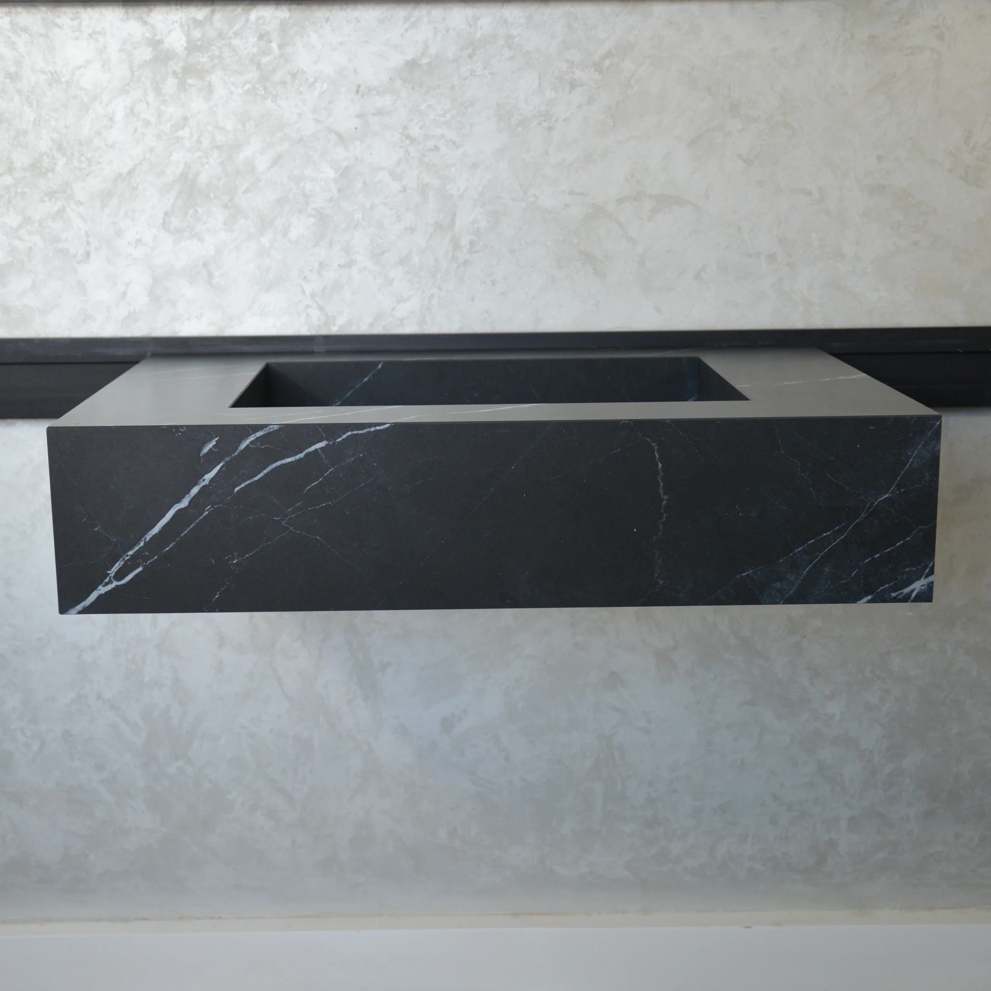 HANDCRAFTED NERO MARQUINIA HIGH ENGINEERED STONE SINK (ES-046) - Image 6