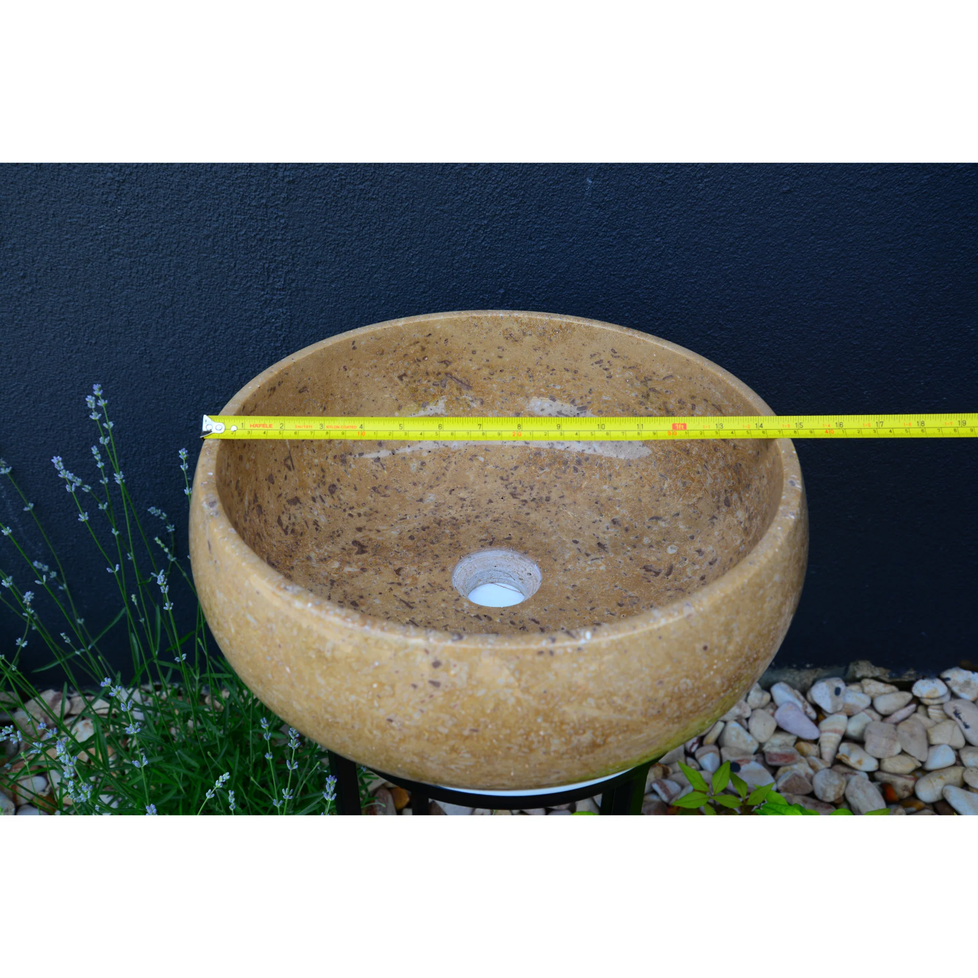 HANDCRAFTED NOCE BROWN TRAVERTINE SINK - Image 3