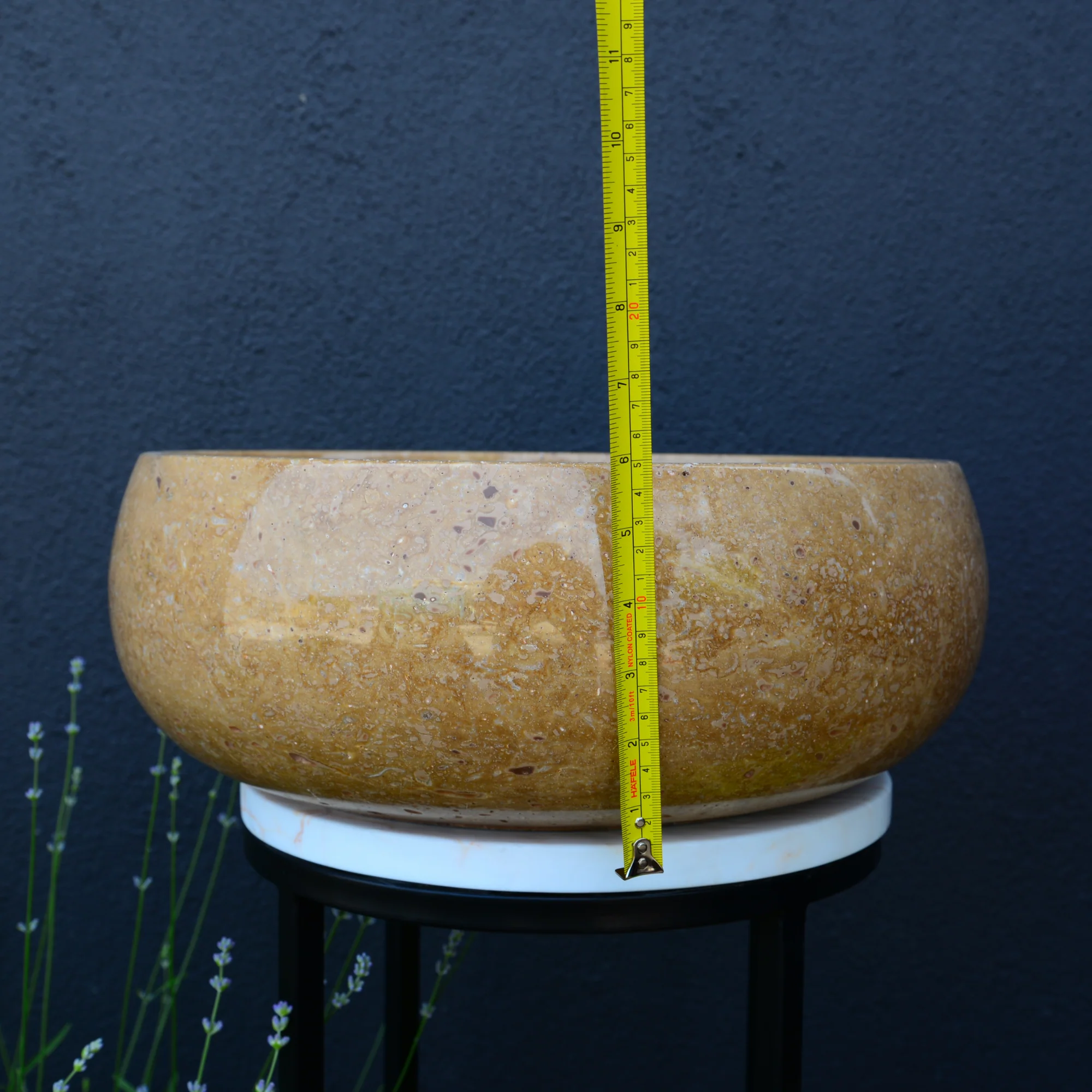 HANDCRAFTED NOCE BROWN TRAVERTINE SINK - Image 5