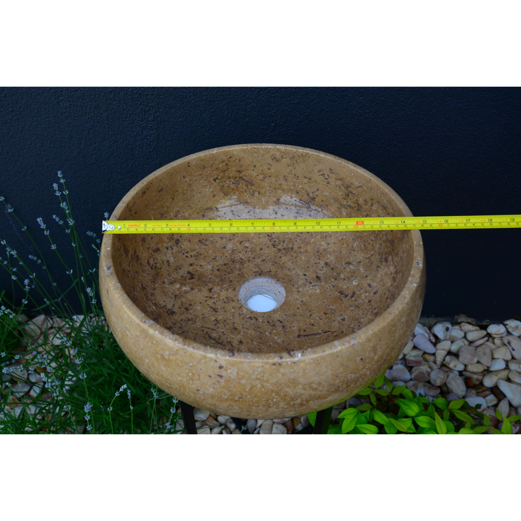 HANDCRAFTED NOCE BROWN TRAVERTINE SINK - Image 6