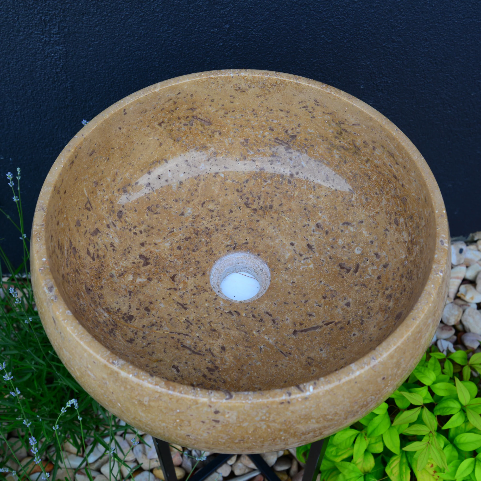 HANDCRAFTED NOCE BROWN TRAVERTINE SINK - Image 8