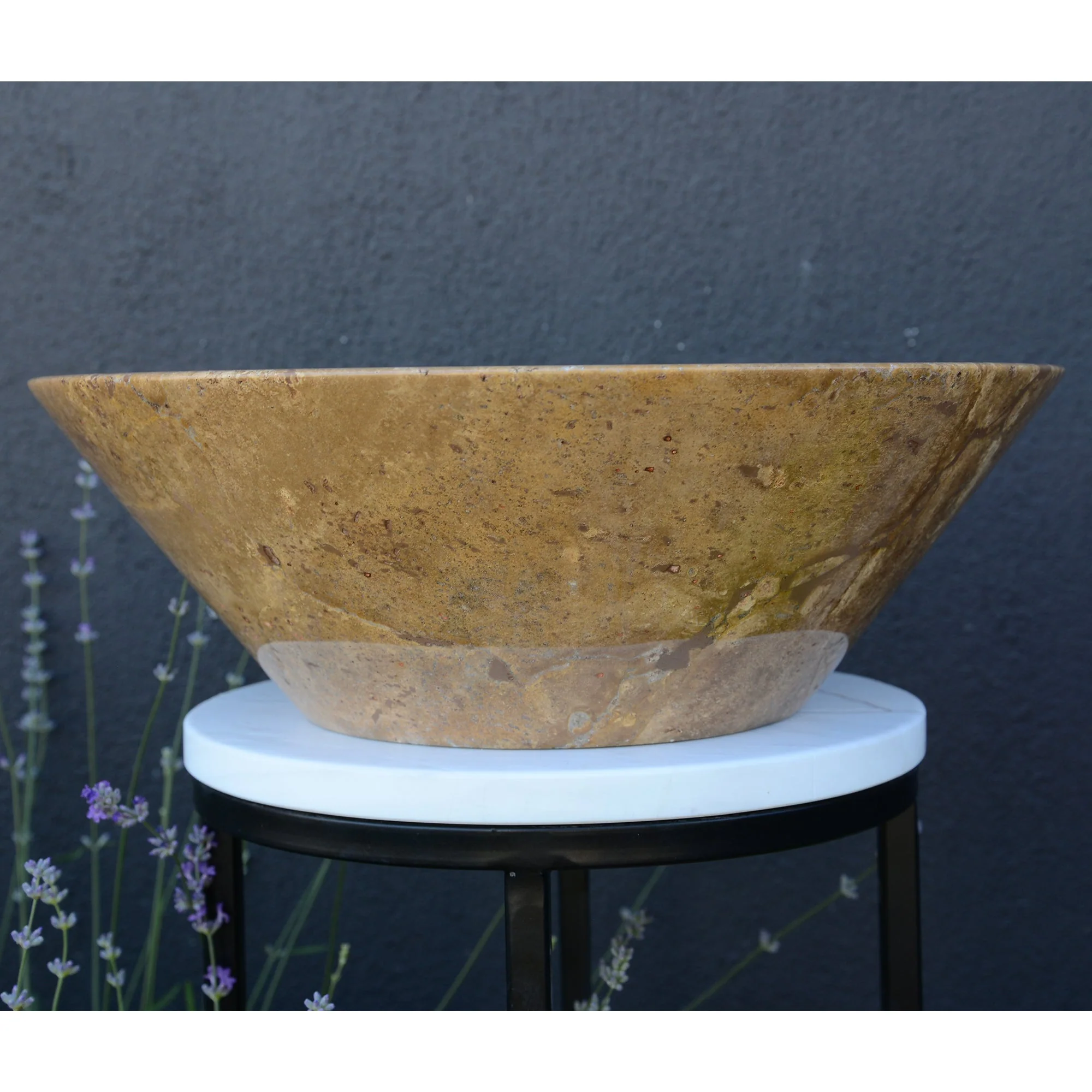HANDCRAFTED NOCE BROWN TRAVERTINE SINK - Image 3