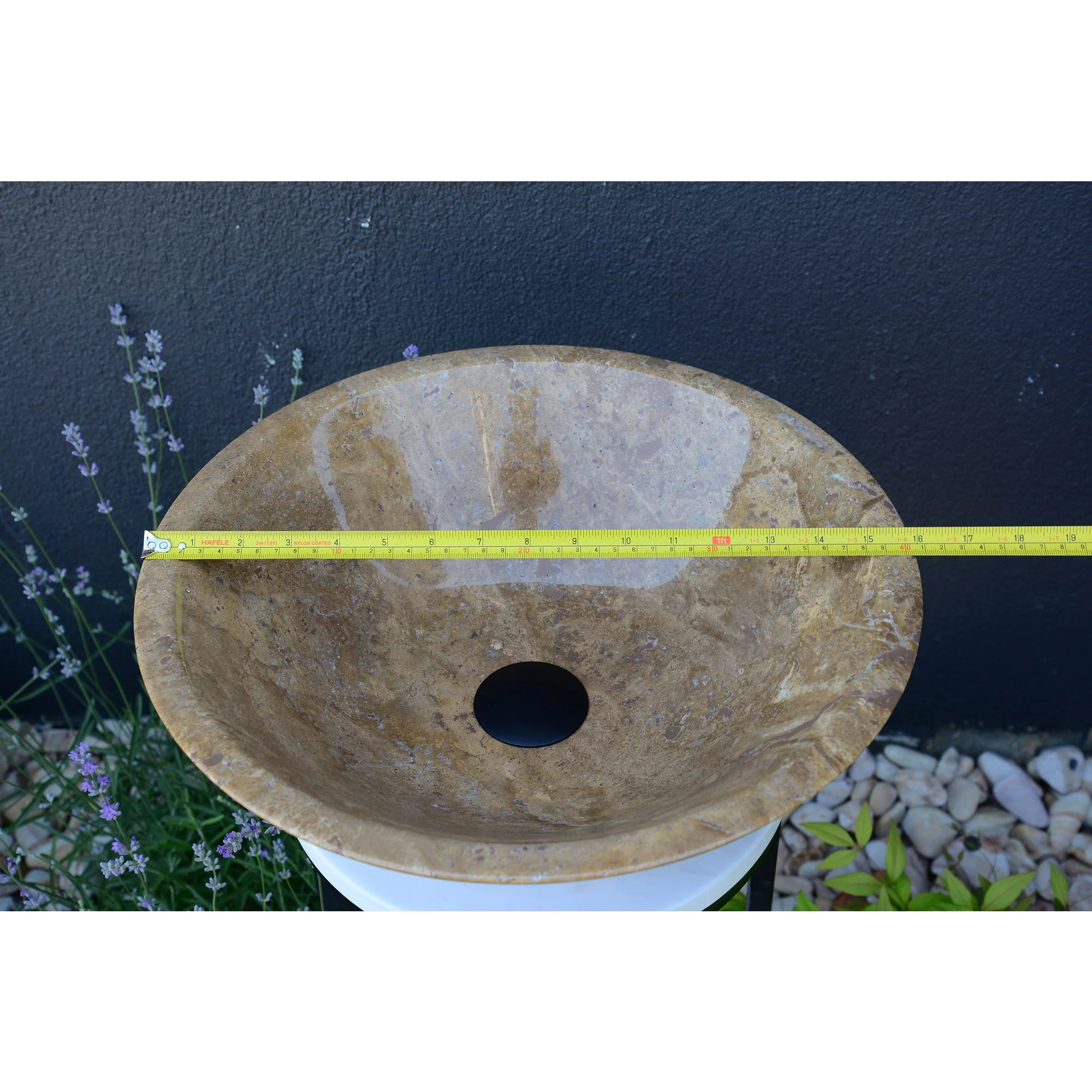 HANDCRAFTED NOCE BROWN TRAVERTINE SINK - Image 7