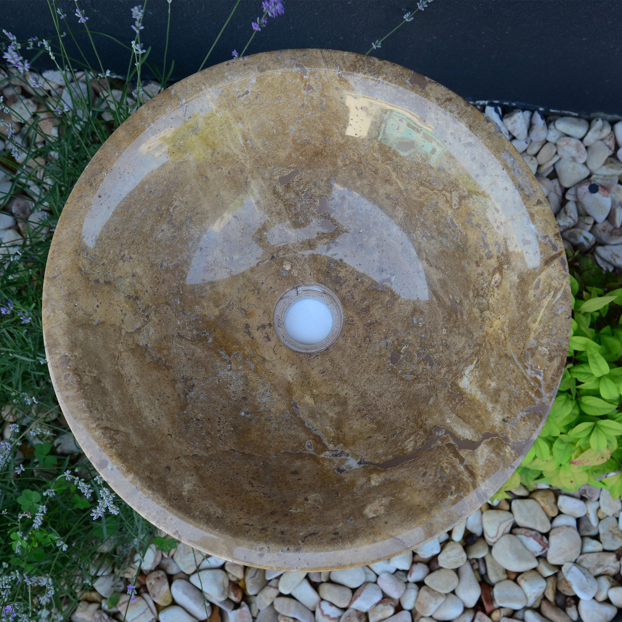 HANDCRAFTED NOCE BROWN TRAVERTINE SINK - Image 8