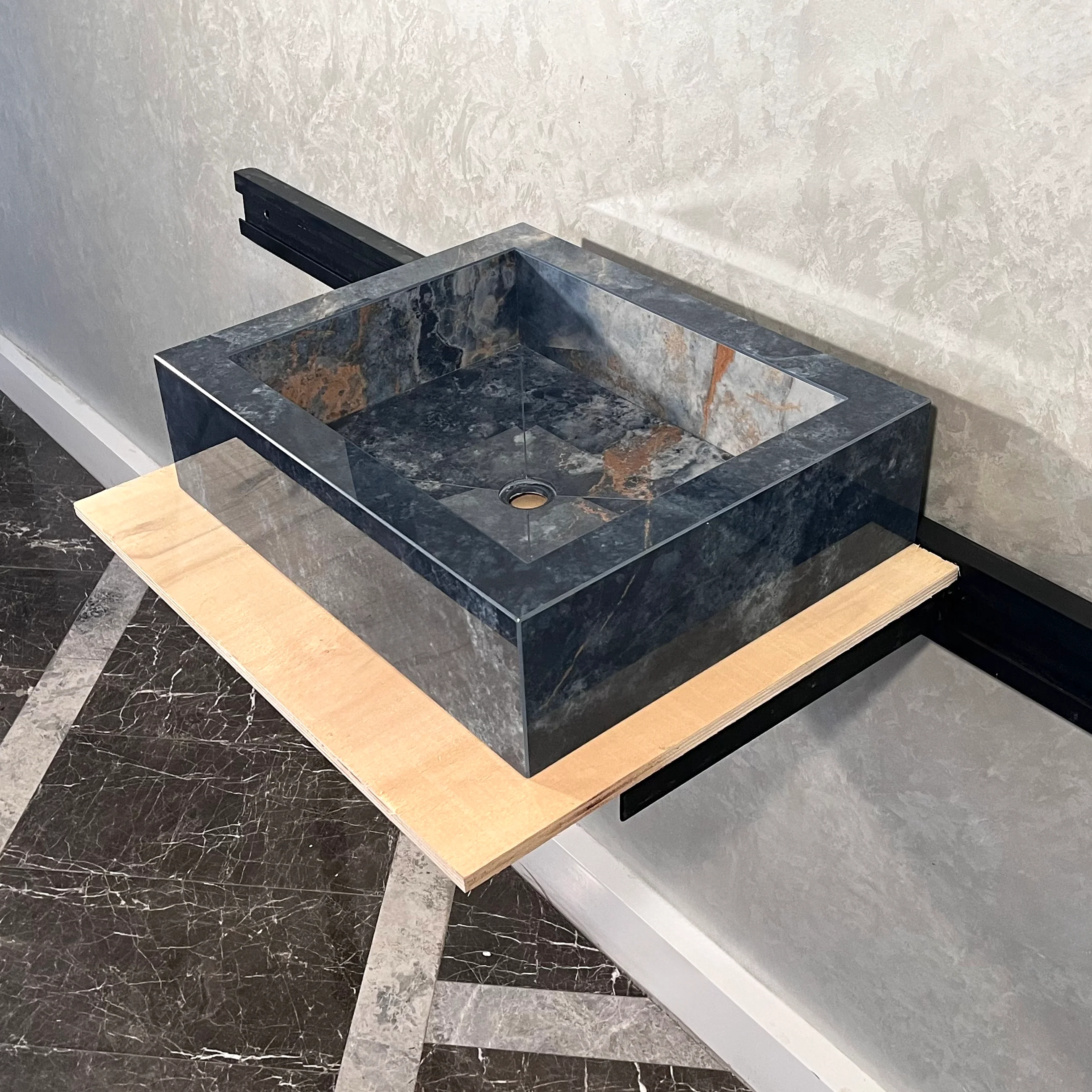 HANDCRAFTED OCEAN BLUE HIGH ENGINEERED STONE SINK (ES-032) - Image 2