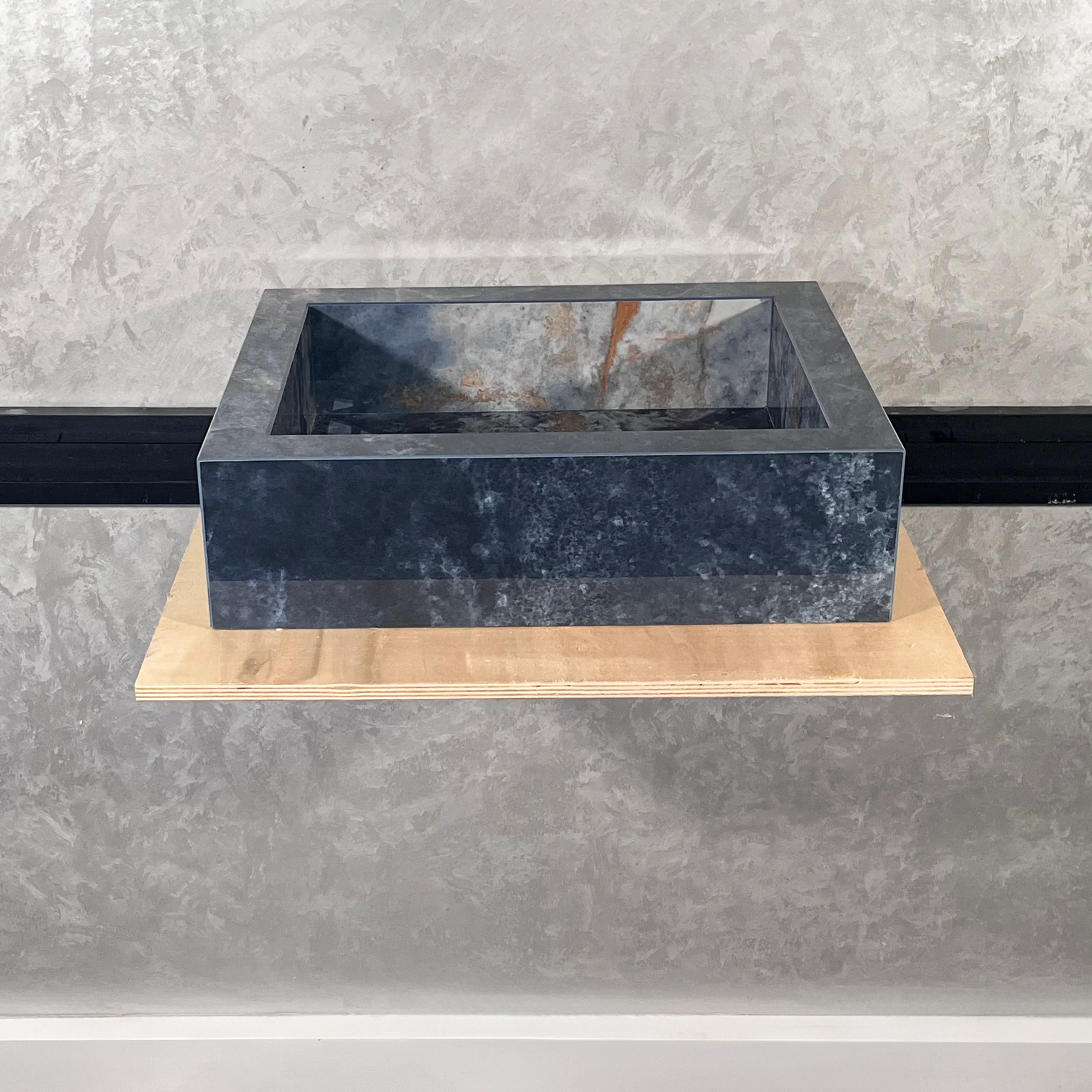 HANDCRAFTED OCEAN BLUE HIGH ENGINEERED STONE SINK (ES-032) - Image 3