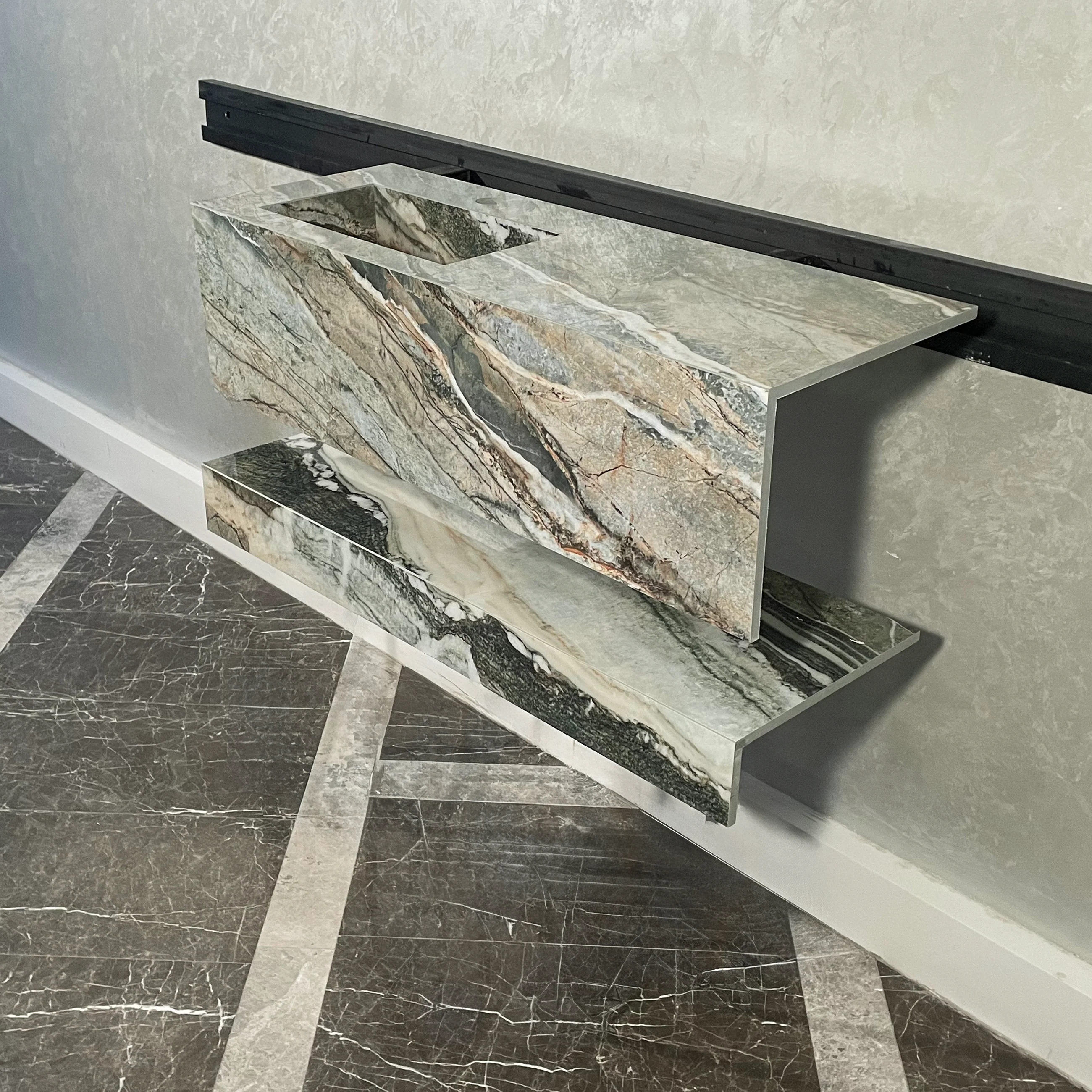HANDCRAFTED PEACOCK HIGH ENGINEERED PORCELAIN SINK (ES-054) - Image 4