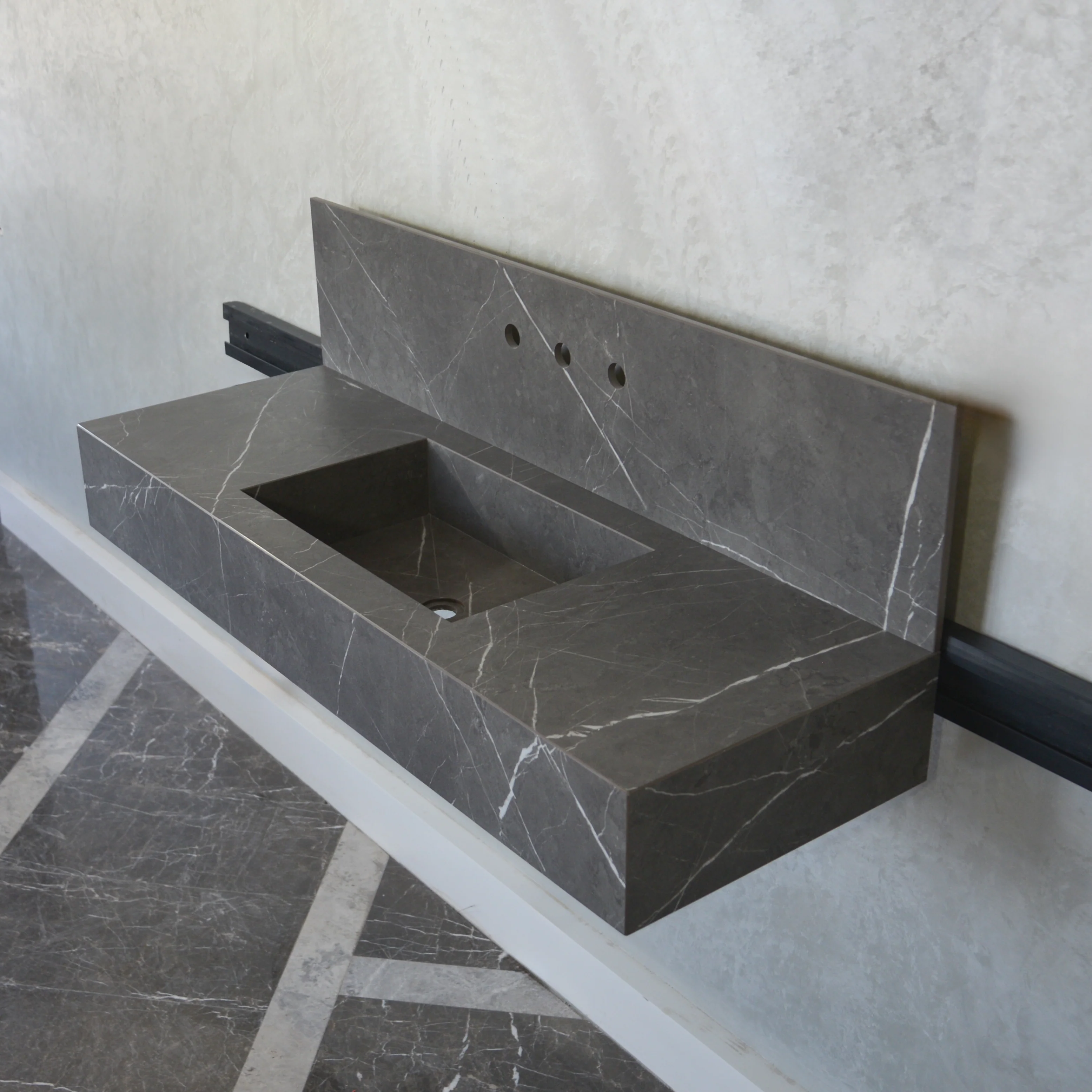 HANDCRAFTED PIETRA GREY ENGINEERED PORCELAIN SINK (ES-065)