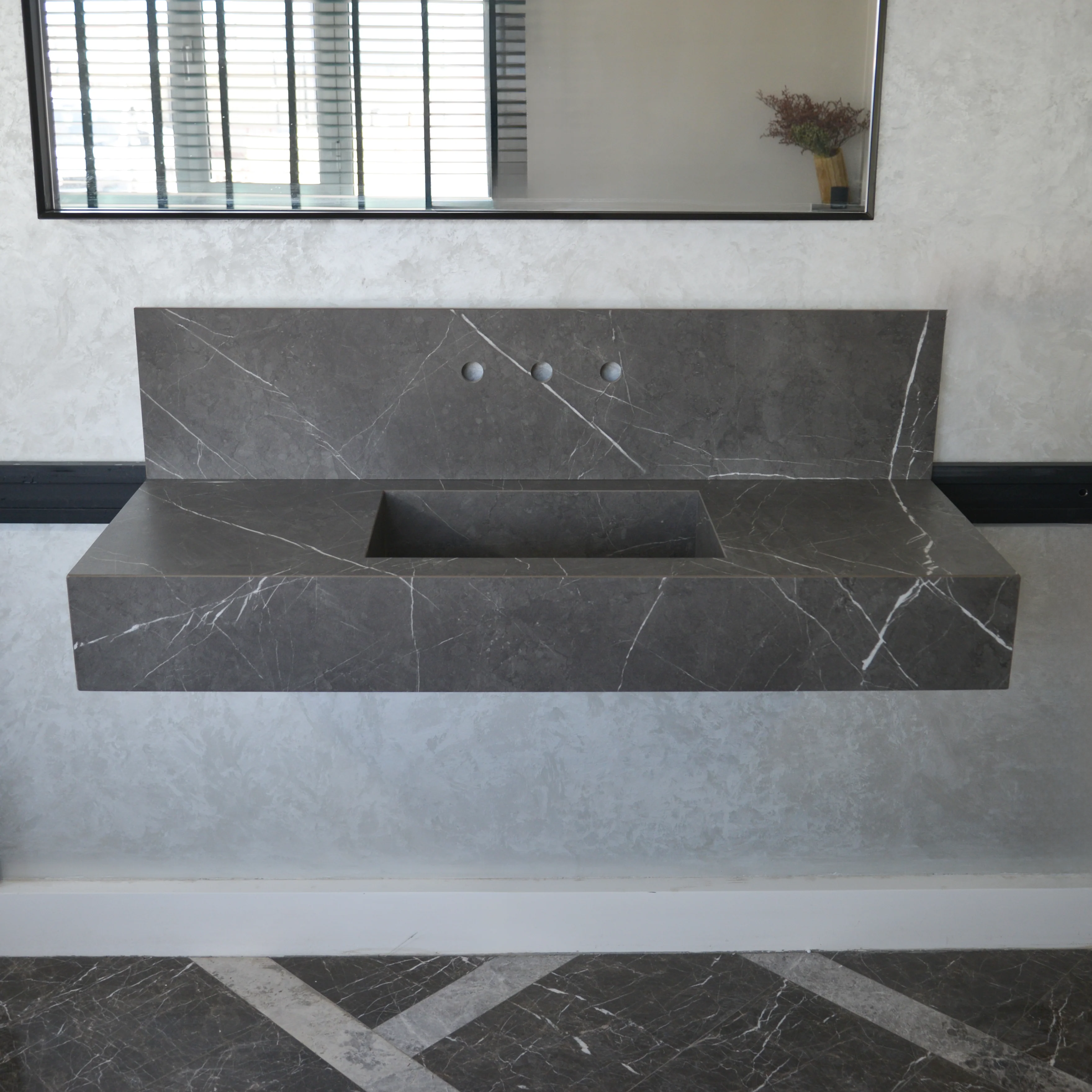 HANDCRAFTED PIETRA GREY ENGINEERED PORCELAIN SINK (ES-065) - Image 2