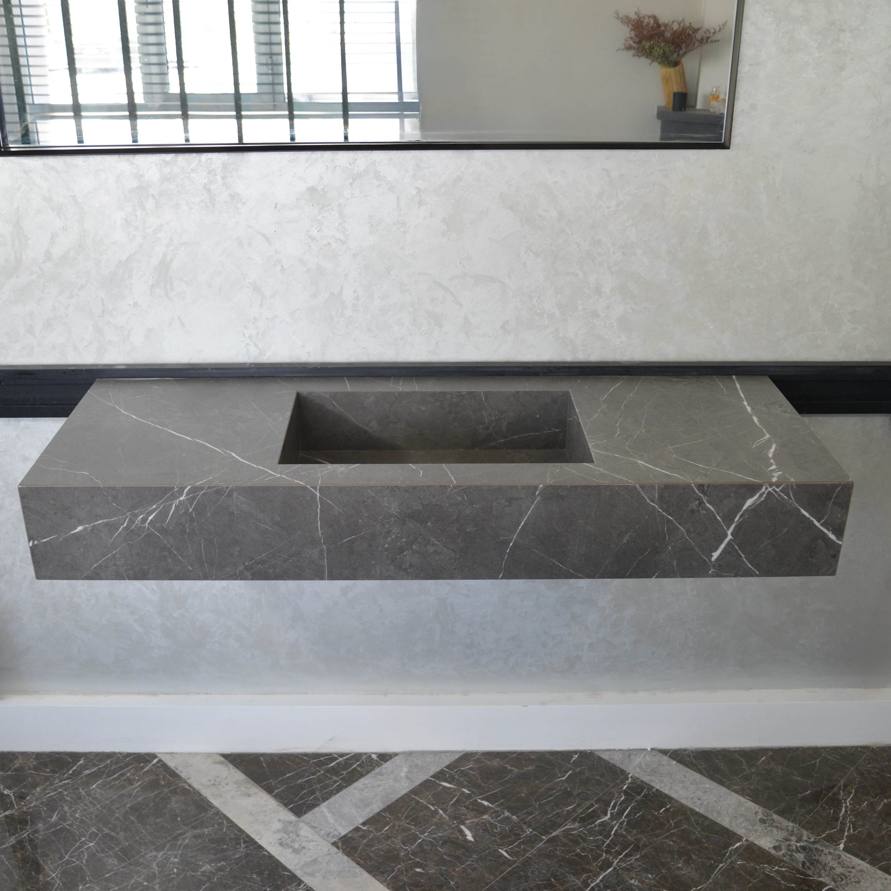 HANDCRAFTED PIETRA GREY ENGINEERED PORCELAIN SINK (ES-065) - Image 4