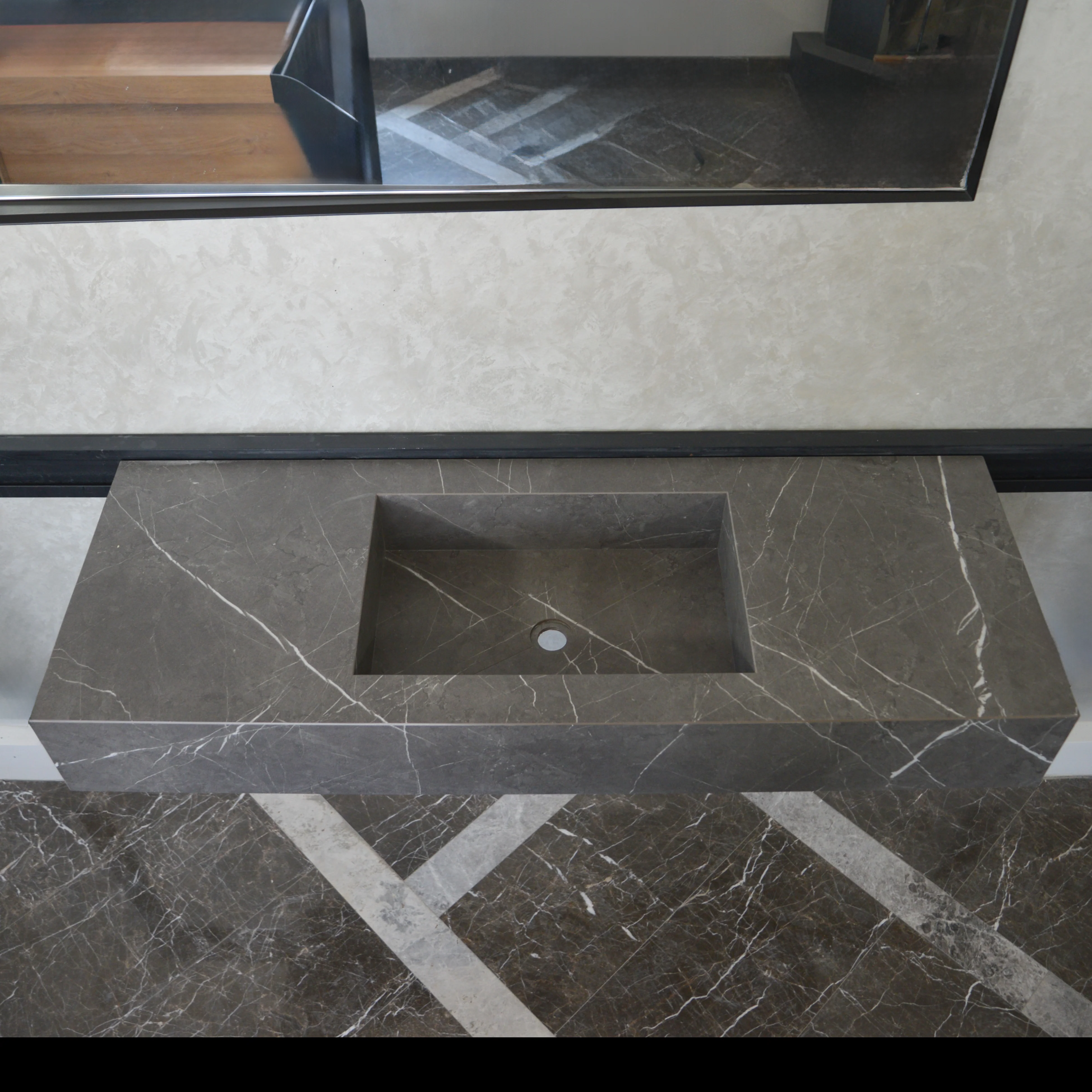 HANDCRAFTED PIETRA GREY ENGINEERED PORCELAIN SINK (ES-065) - Image 8