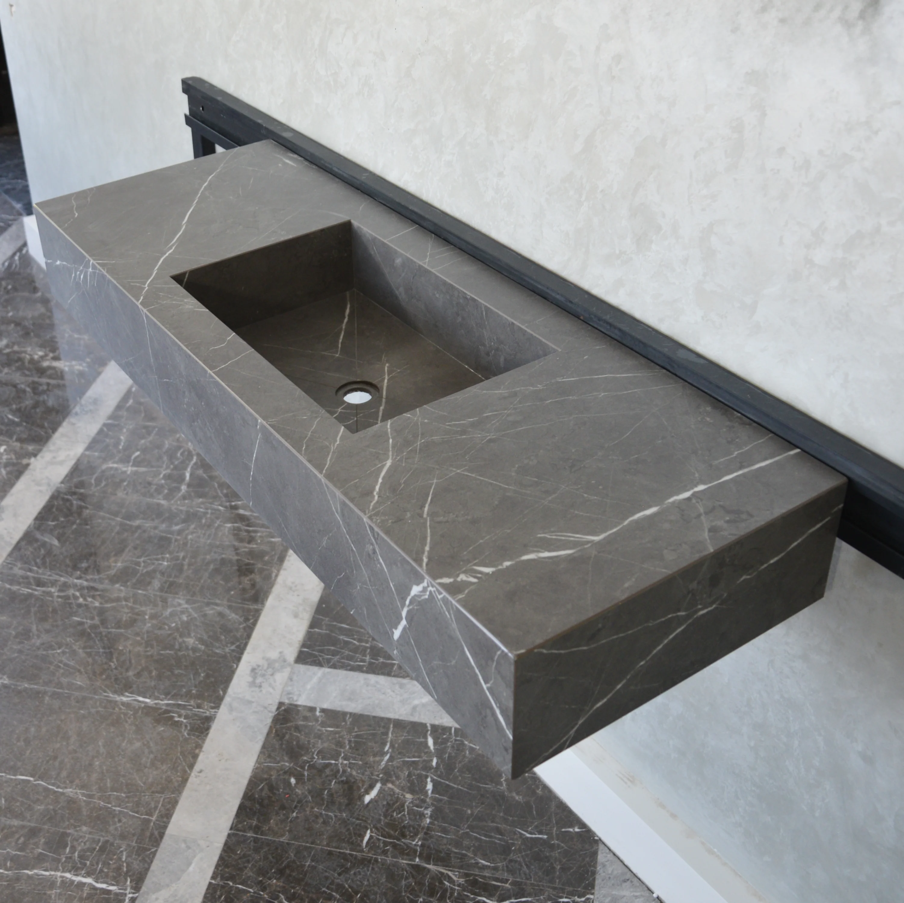 HANDCRAFTED PIETRA GREY ENGINEERED PORCELAIN SINK (ES-065) - Image 9