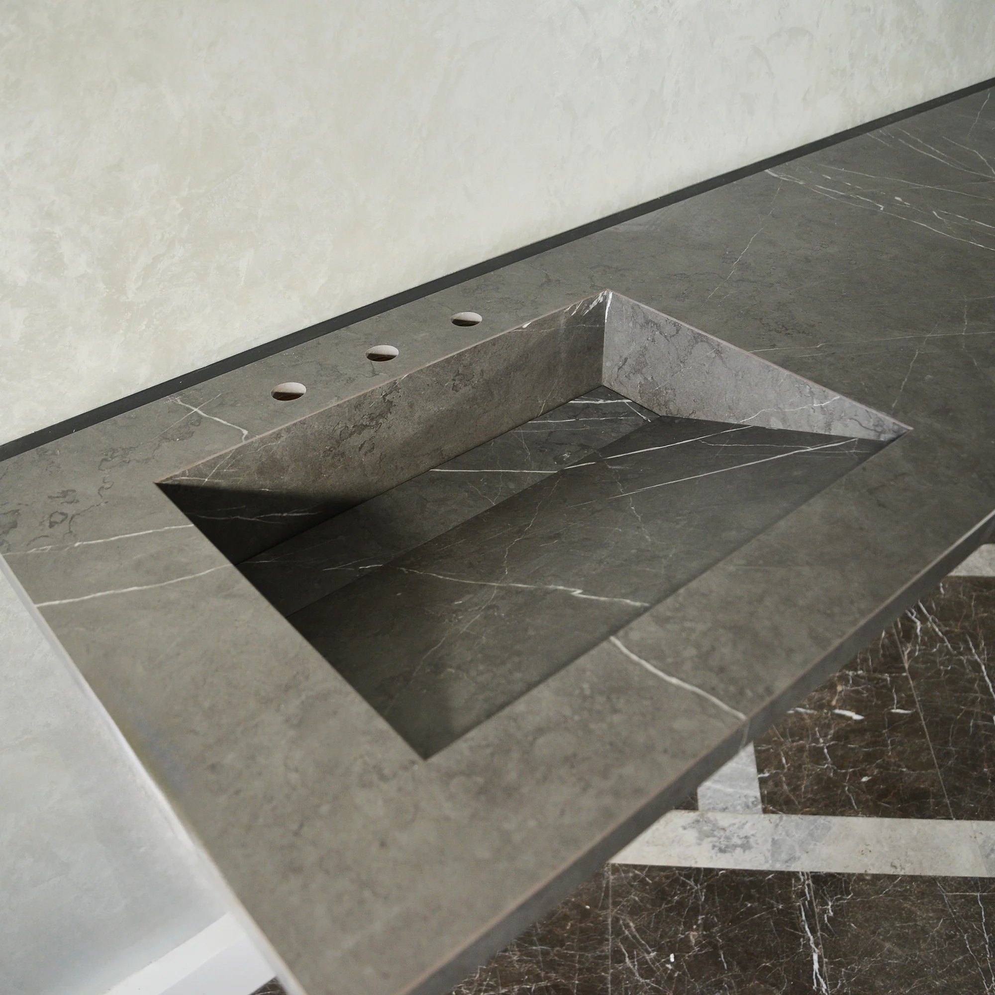 HANDCRAFTED PIETRA GREY HIGH ENGINEERED PORCELAIN DOUBLE SINK (ES-095) - Image 8