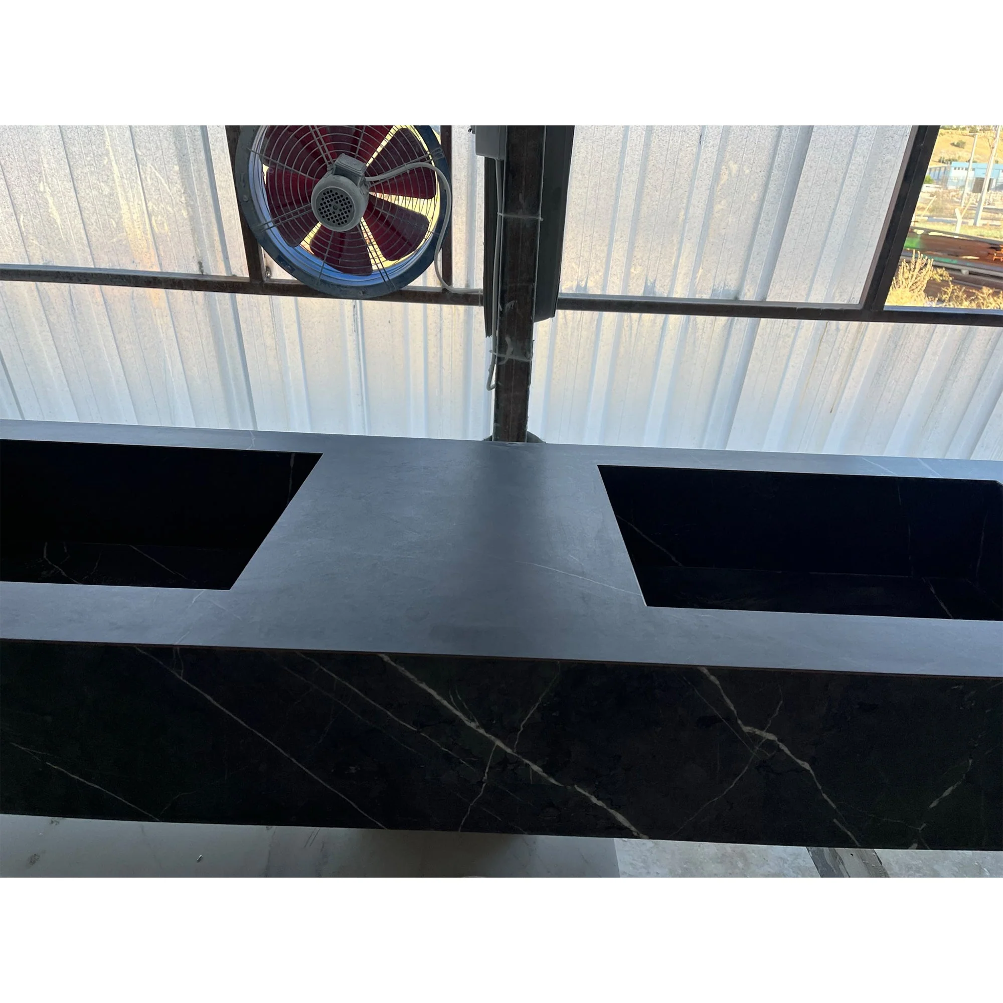 HANDCRAFTED PIETRA GREY HIGH ENGINEERED PORCELAIN DOUBLE SINK (ES-171) - Image 3