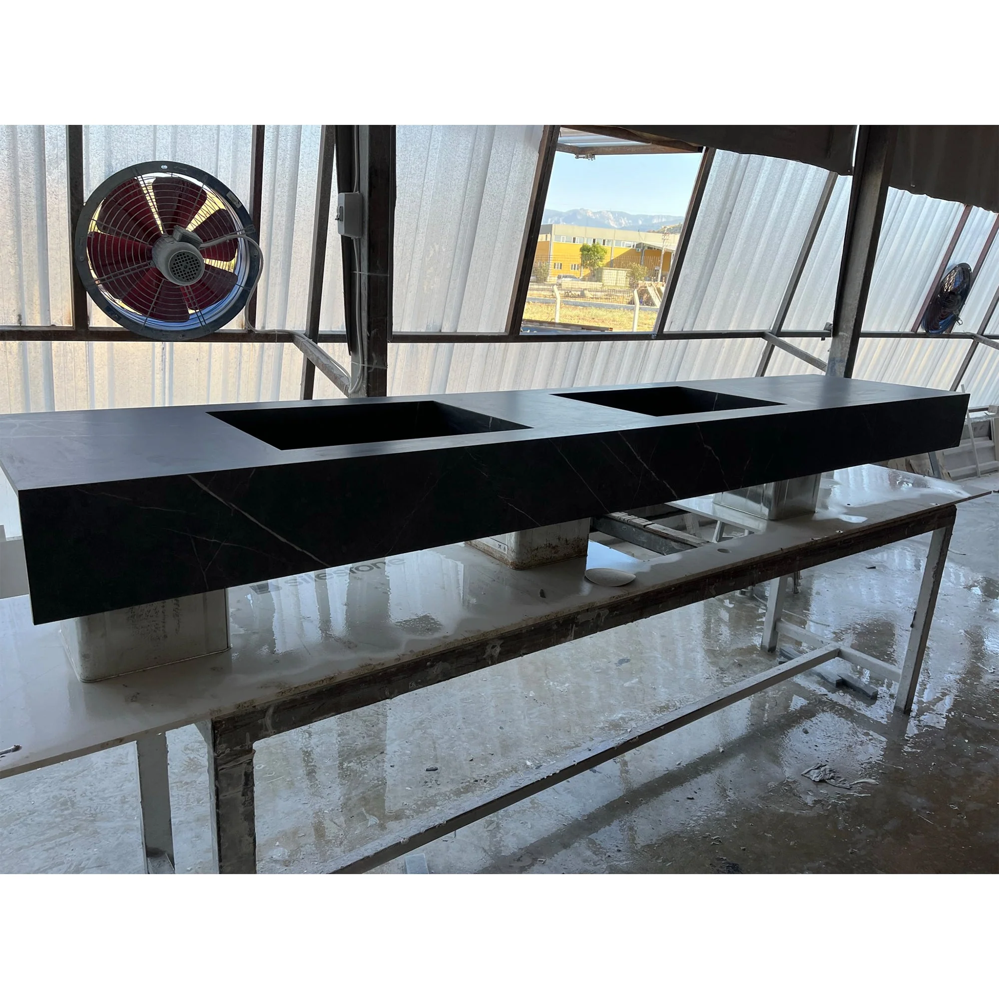 HANDCRAFTED PIETRA GREY HIGH ENGINEERED PORCELAIN DOUBLE SINK (ES-171) - Image 5